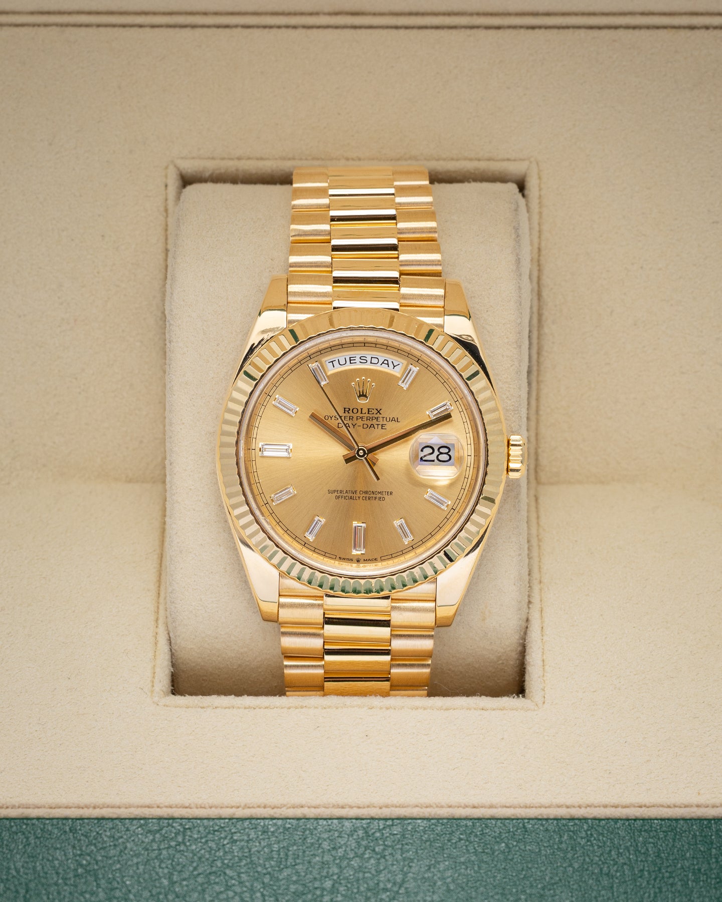 Rolex Day-Date Champagne Diamonds 228238 | Noahs Fine Watches Frisco, TX