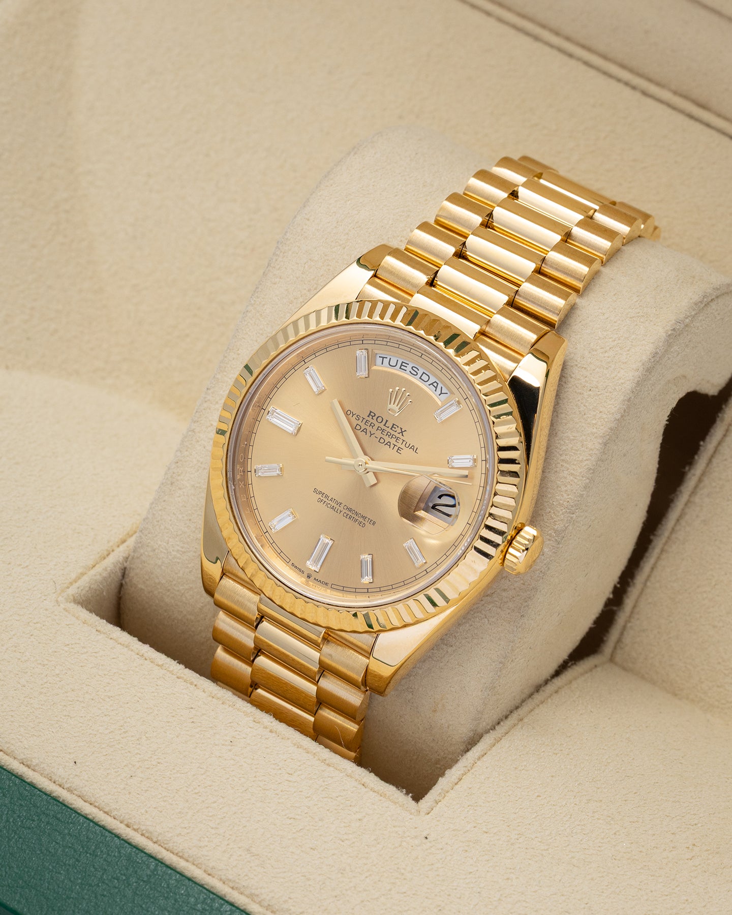 Rolex Day-Date Champagne Diamonds 228238 | Noahs Fine Watches Frisco, TX