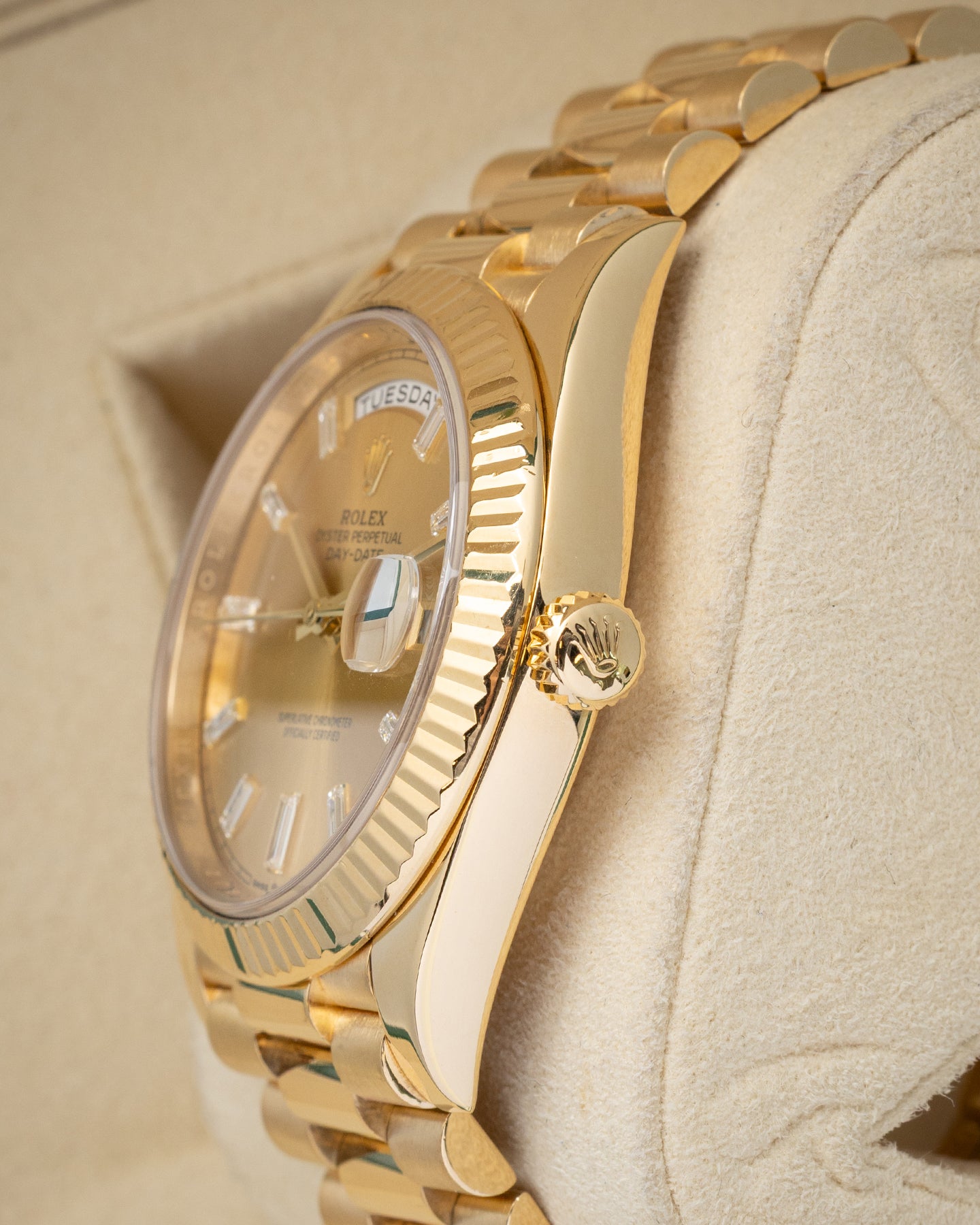 Rolex Day-Date Champagne Diamonds 228238 | Noahs Fine Watches Frisco, TX