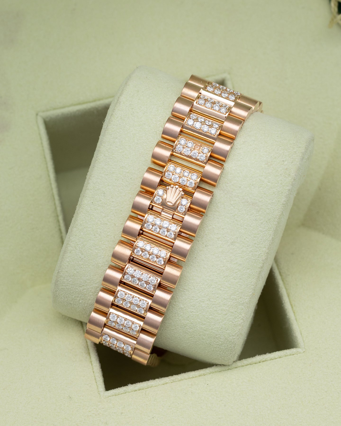 Rose Gold AM Diamonds Rolex Day-Date II 218235 | Noah's Fine Watches Dallas, TX