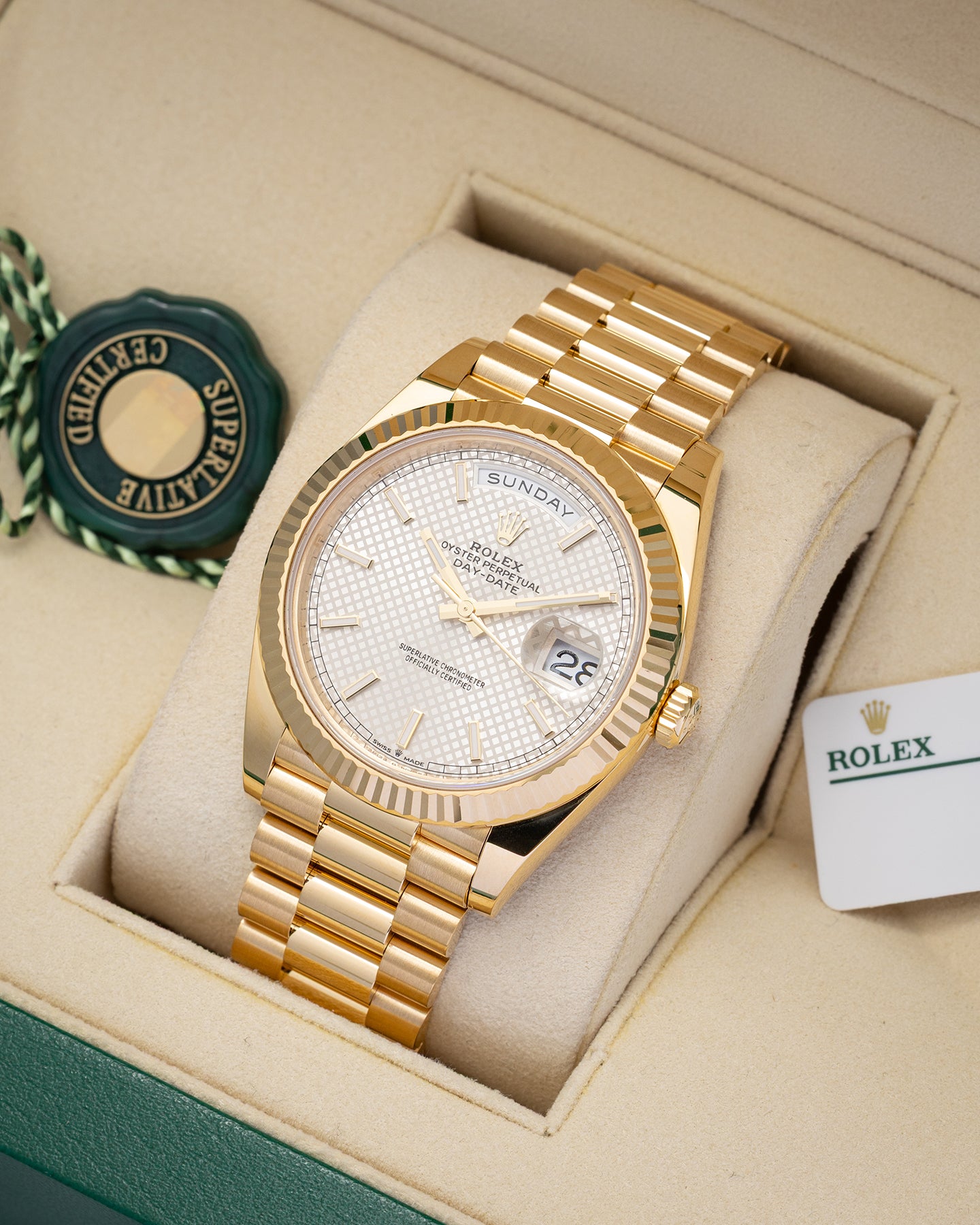 Rolex Day-Date Silver Motif 228238 | Noah's Fine Watches and Jewelry