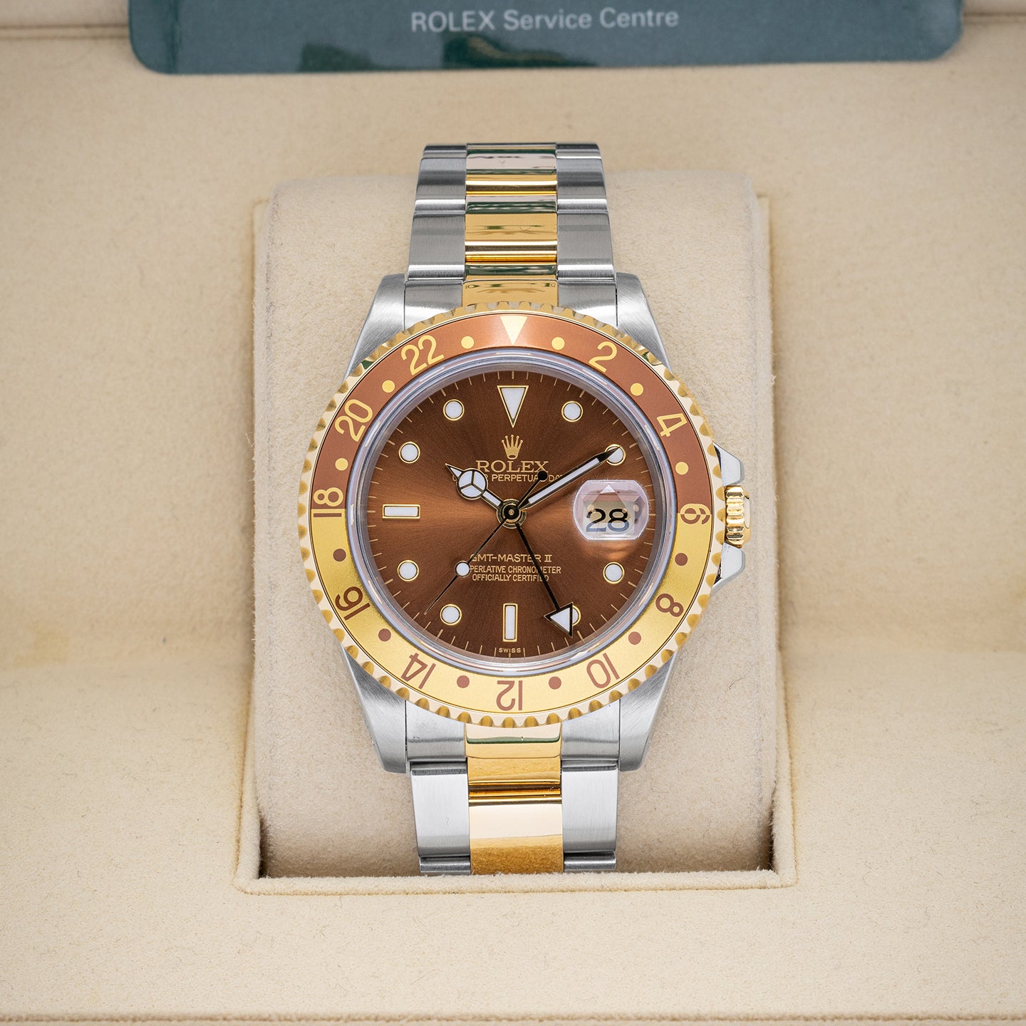 1997 GMT Master II 16713 Root Beer Rolex Watch | Noah's Fine Watches Dallas