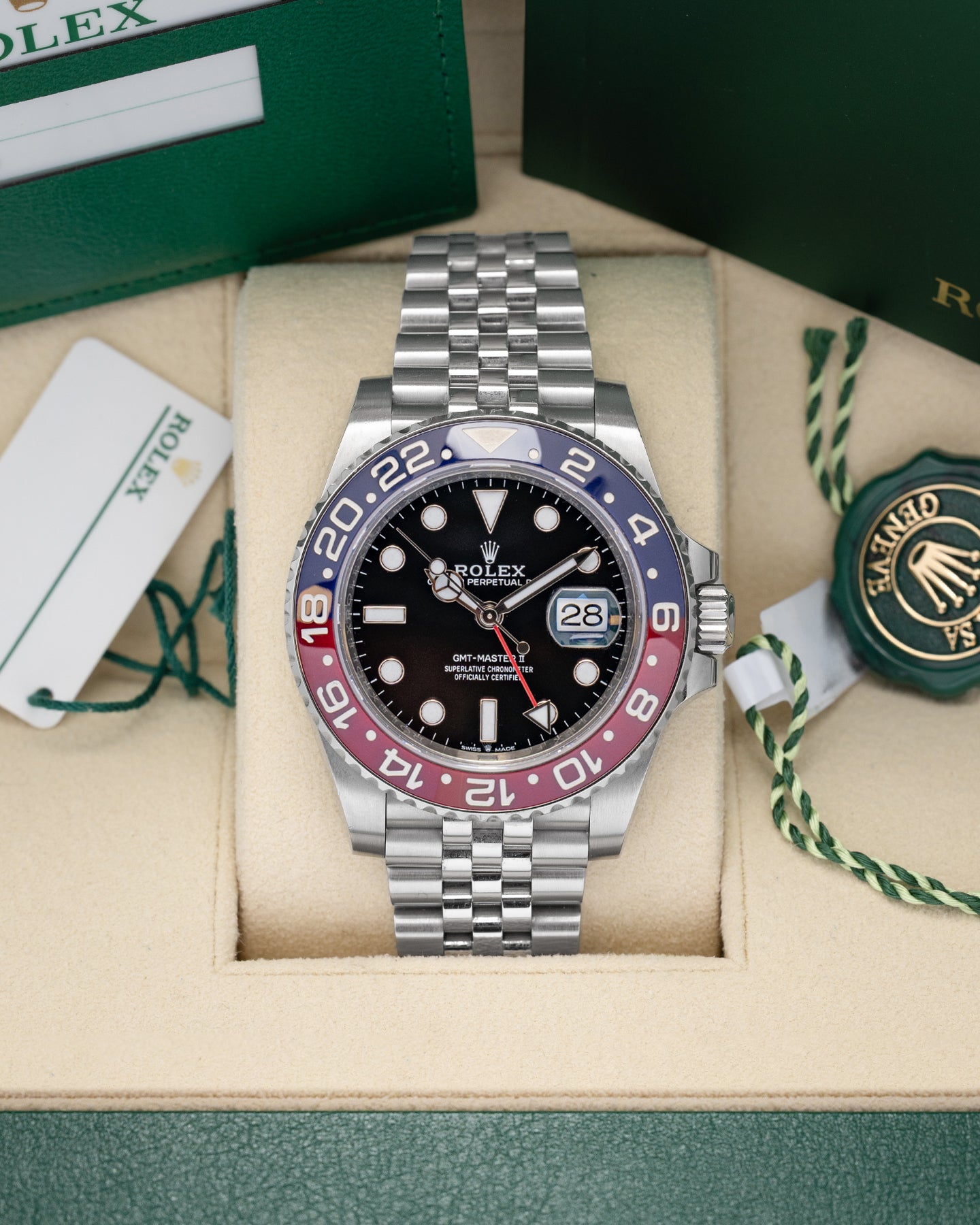 ロレックス GMTマスターII 126710BLRO 保証書2018年 付属品完品 ランダムシリアル ROLEX 中古メンズ 腕時計 送料無料