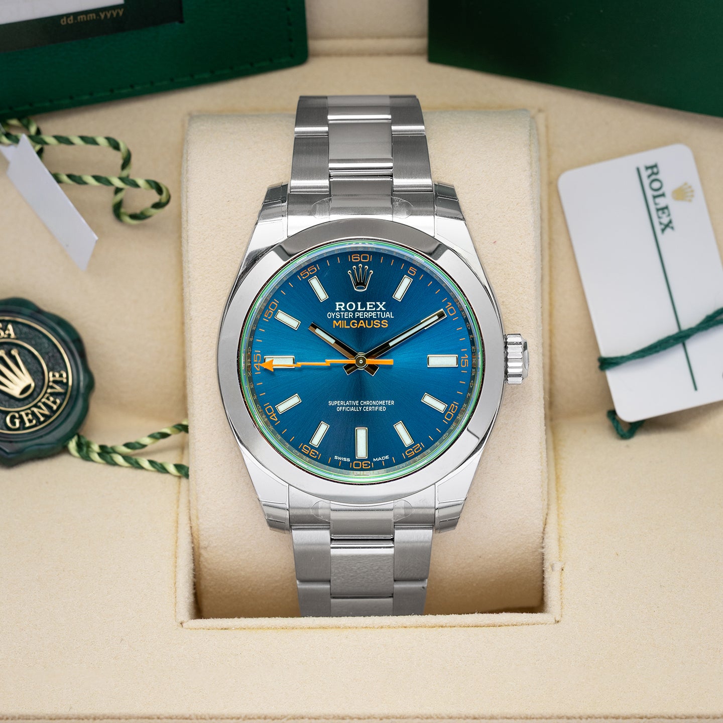 Rolex Milgauss 116400GV "Z-Blue" | Noah's Fine Watches Dallas, TX