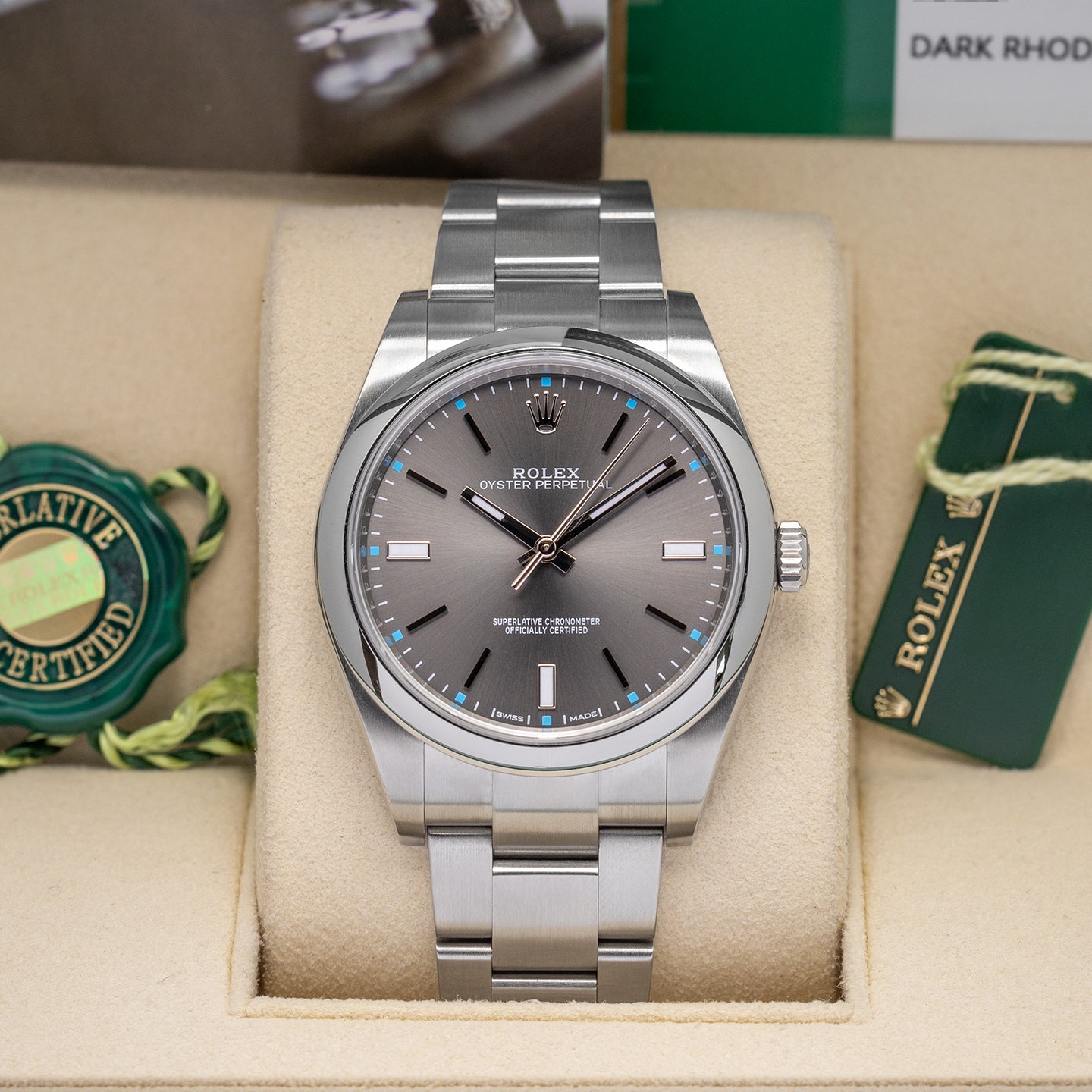 2015 Rolex Oyster Perpetual 114300 Dark Rhodium Watch | Grand Caliber Dallas