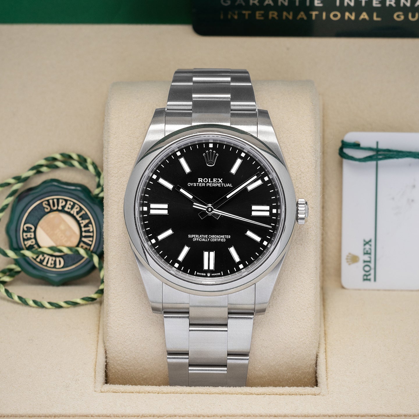 Steel Black 2021 Rolex Oyster Perpetual 124300 Watch | Noah's Fine Watches and Jewelry