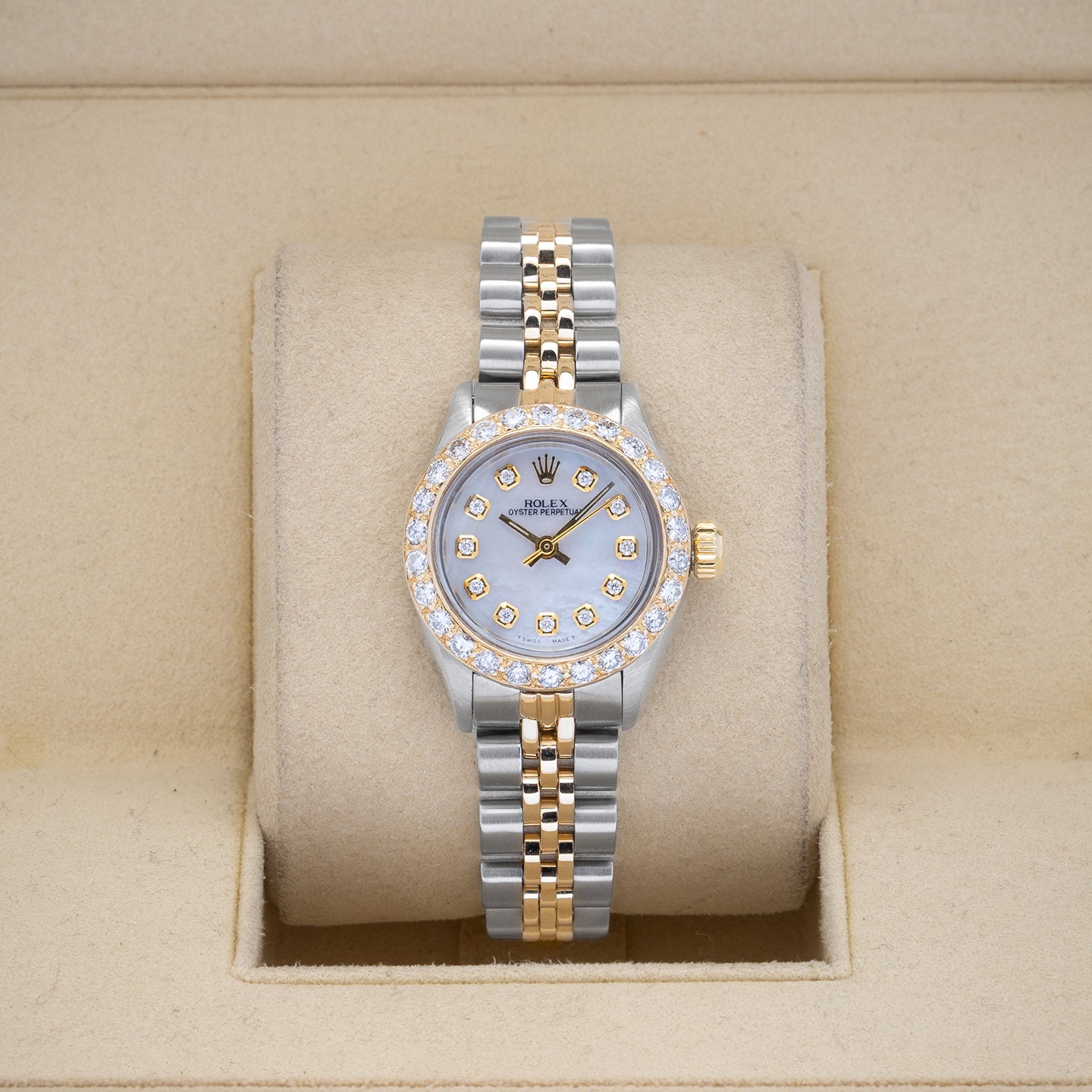 Rolex Oyster Perpetual 69173 Mother of Pearl Diamond Watch | Noah's Fine Watches and Jewelry