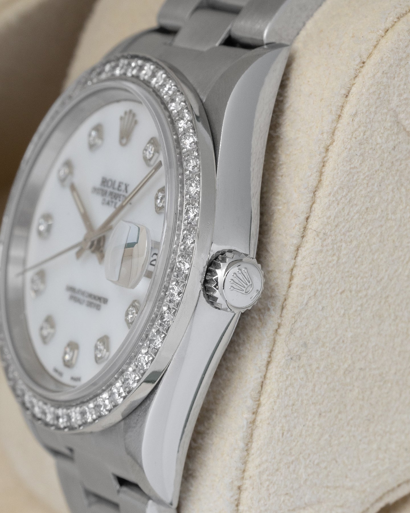 OP Date MOP Dial 15200 Rolex Watch | Noah’s Fine Watches Dallas