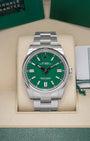 Rolex Oyster Perpetual Green Steel 124300 Watch | Noah's Fine Watches and Jewelry Dallas