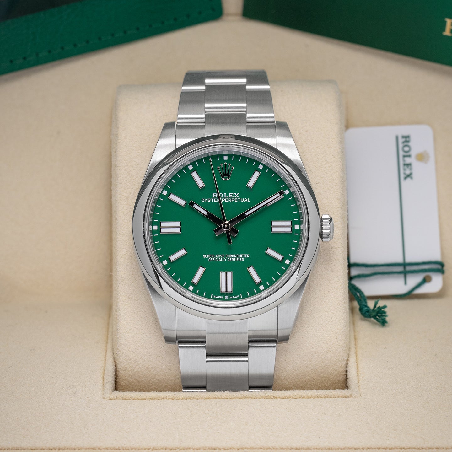 Rolex Oyster Perpetual Green Steel 124300 Watch | Noah's Fine Watches and Jewelry Dallas