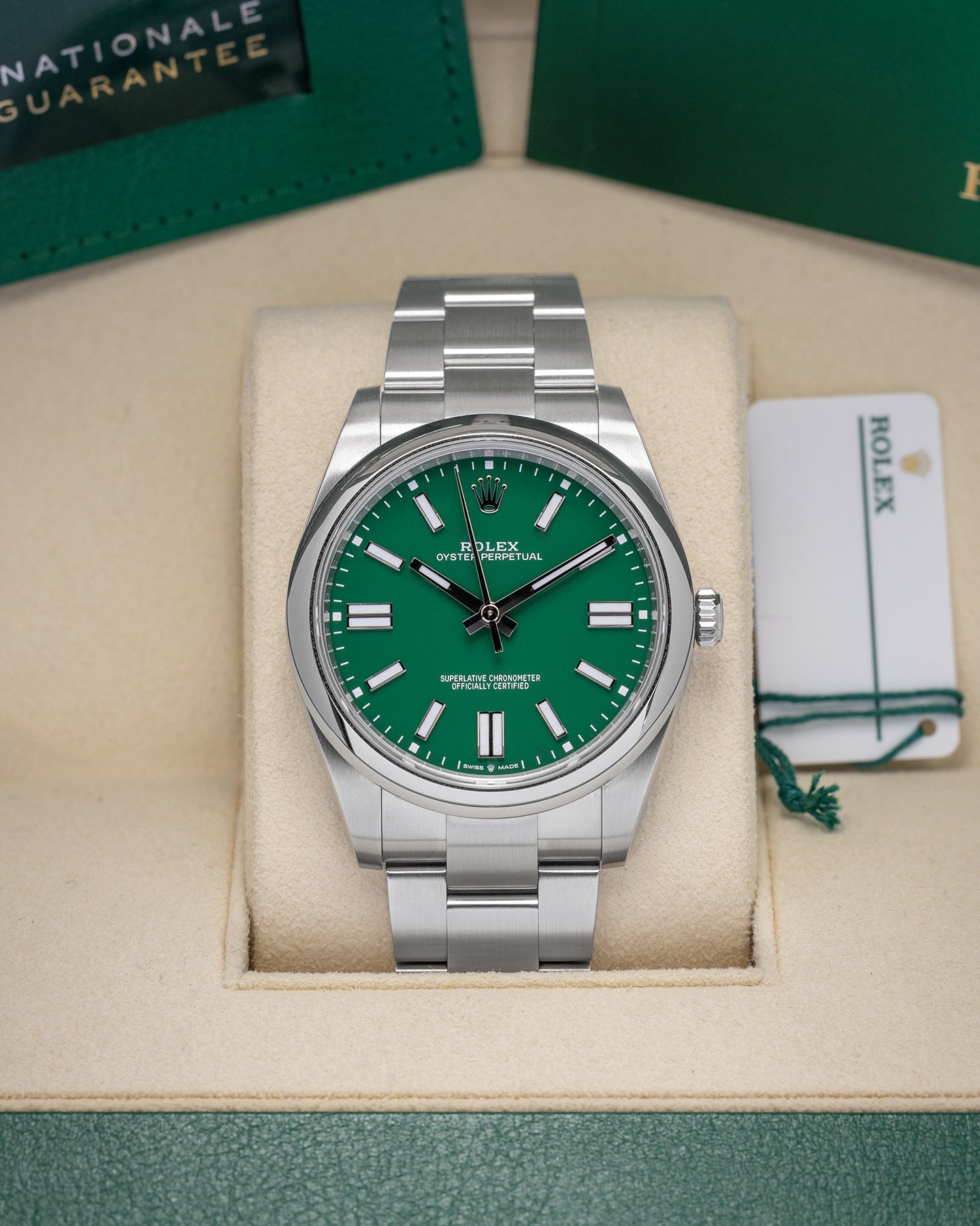 Rolex Oyster Perpetual Green Steel 124300 Watch | Noah's Fine Watches and Jewelry Dallas