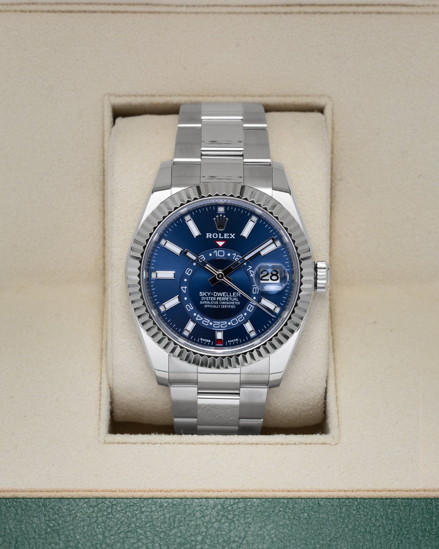 Blue Steel Rolex Sky-Dweller 326934 | Noah’s Fine Watches Frisco TX