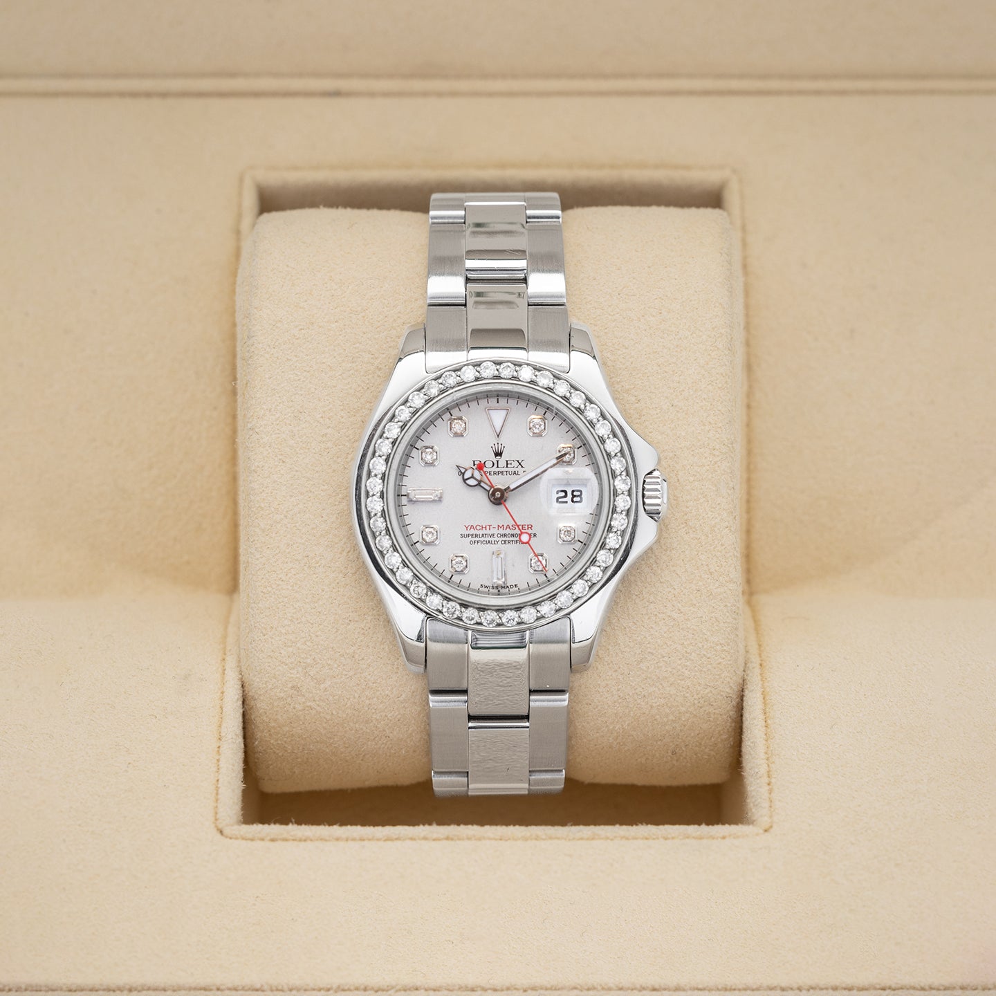 Rolex Yacht-Master 16622 Platinum Diamond Watch | Noah's Fine Watches and Jewelry Dallas