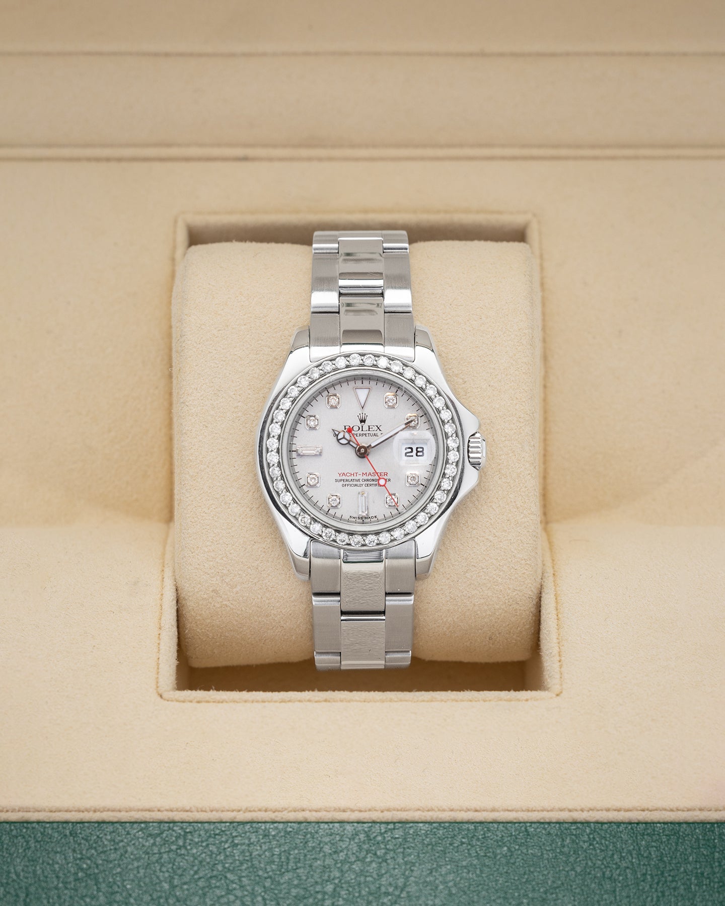 Rolex Yacht-Master 16622 Platinum Diamond Watch | Noah's Fine Watches and Jewelry Dallas