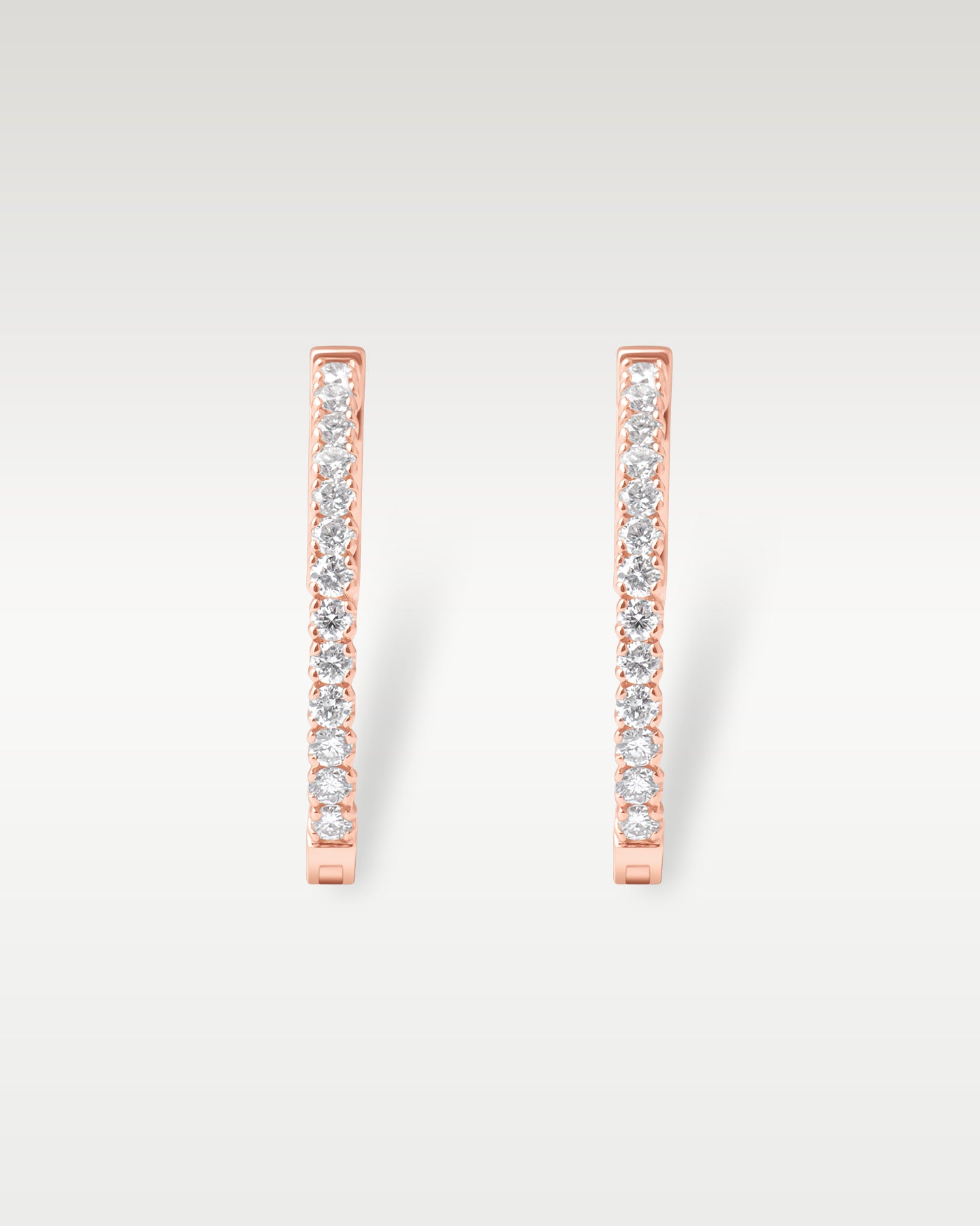 Rose Gold Inside Out Diamond Hoop Earrings | Noah's Fine Jewelry Dallas