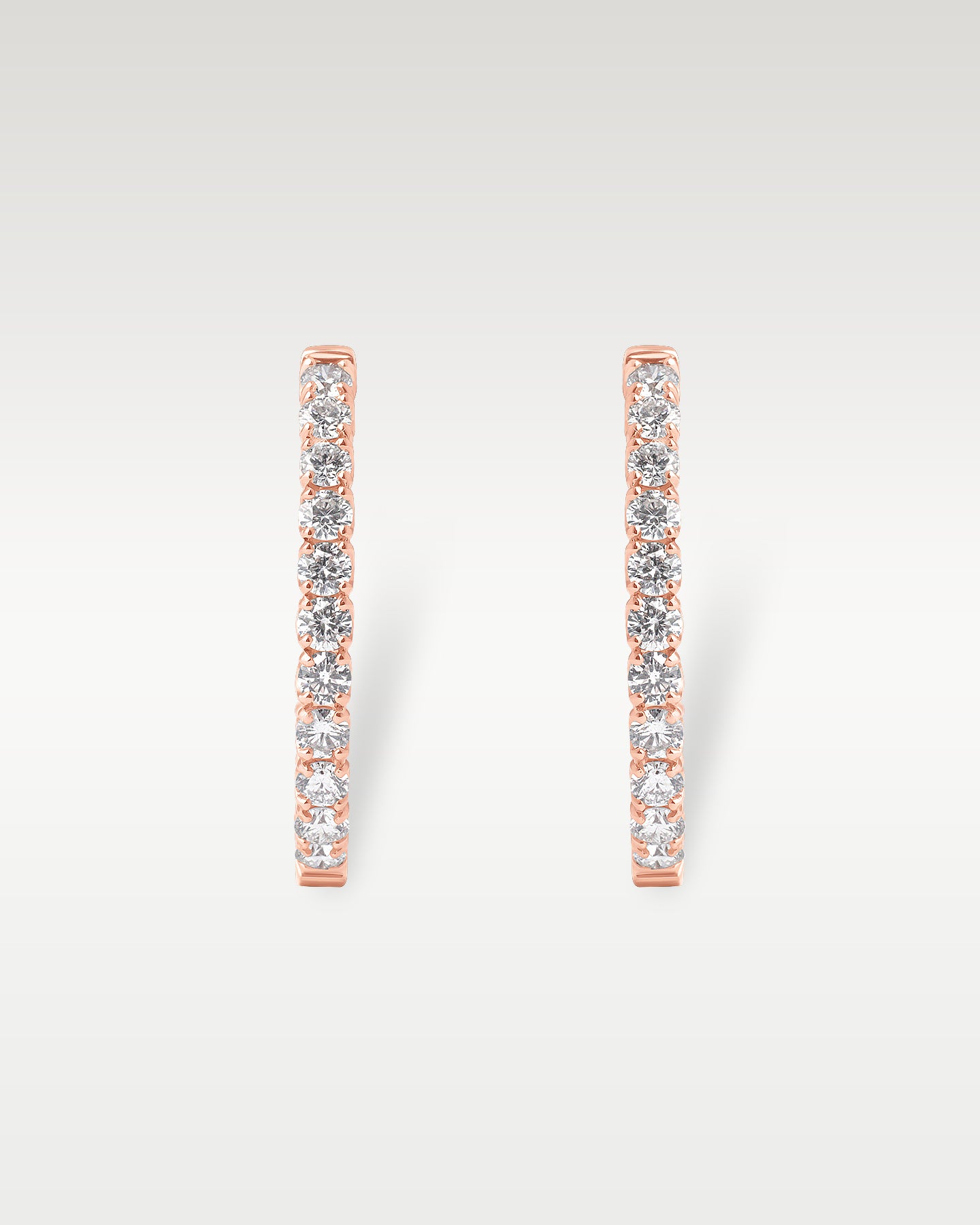 Rose Gold Inside Out Diamond Pave Hoop Earrings | Noah's Fine Jewelry Dallas