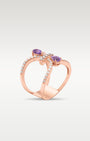 14k Rose Gold Geometric Amethyst Diamond Ring | Noah's Fine Jewelry TX