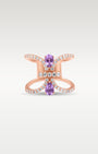 14k Rose Gold Geometric Amethyst Diamond Ring | Noah's Fine Jewelry TX