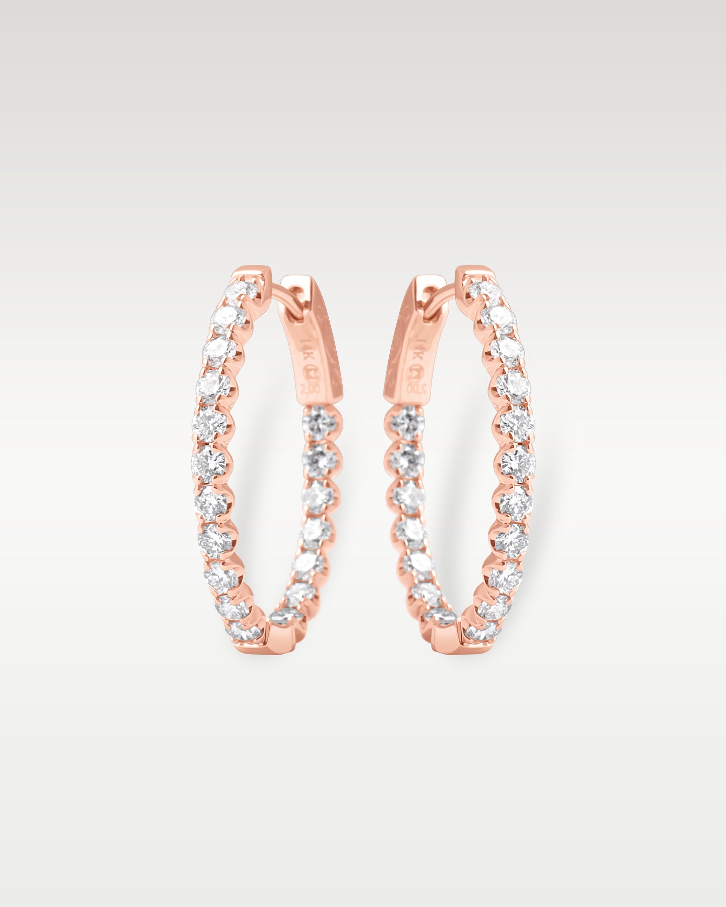 Rose Gold Inside Out Diamond Hoop Earrings | Noah's Fine Jewelry Dallas