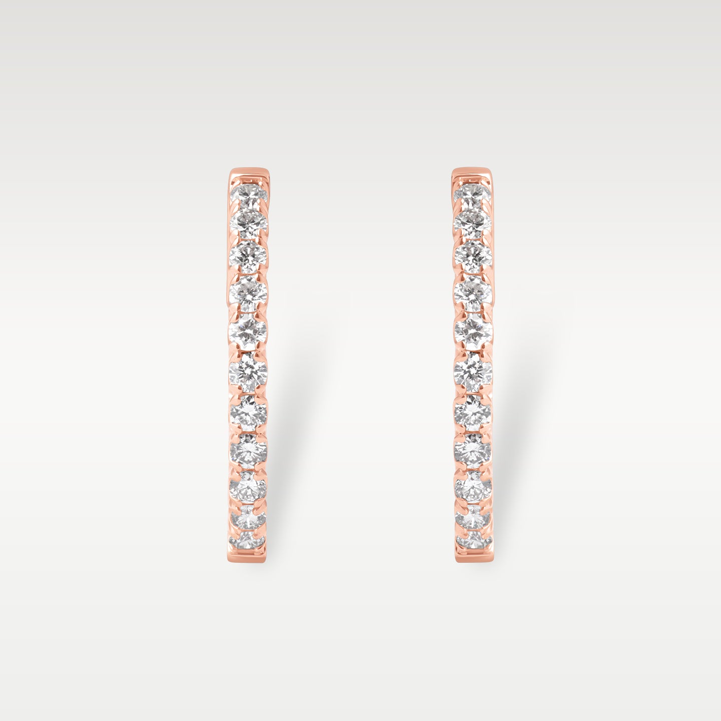 Rose Gold Inside Out Diamond Hoop Earrings | Noah's Fine Jewelry Dallas