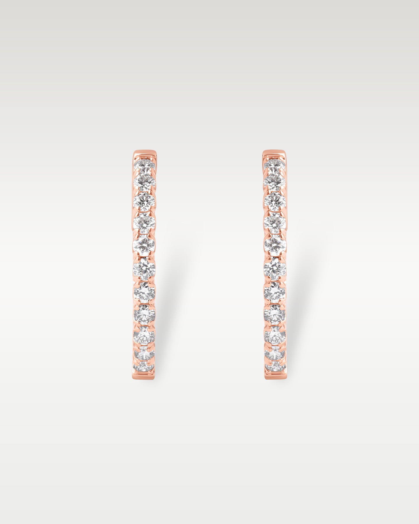 Rose Gold Inside Out Diamond Hoop Earrings | Noah's Fine Jewelry Dallas