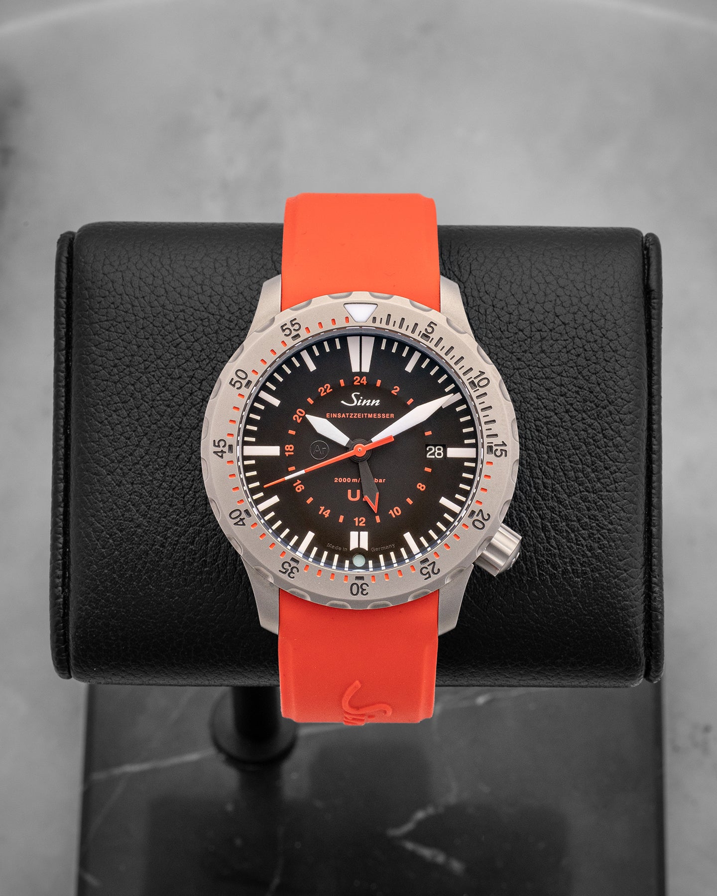 Steel Black Sinn U2 EZM 5 Orange Strap Watch | Noah's Fine Watches and Jewelry Dallas