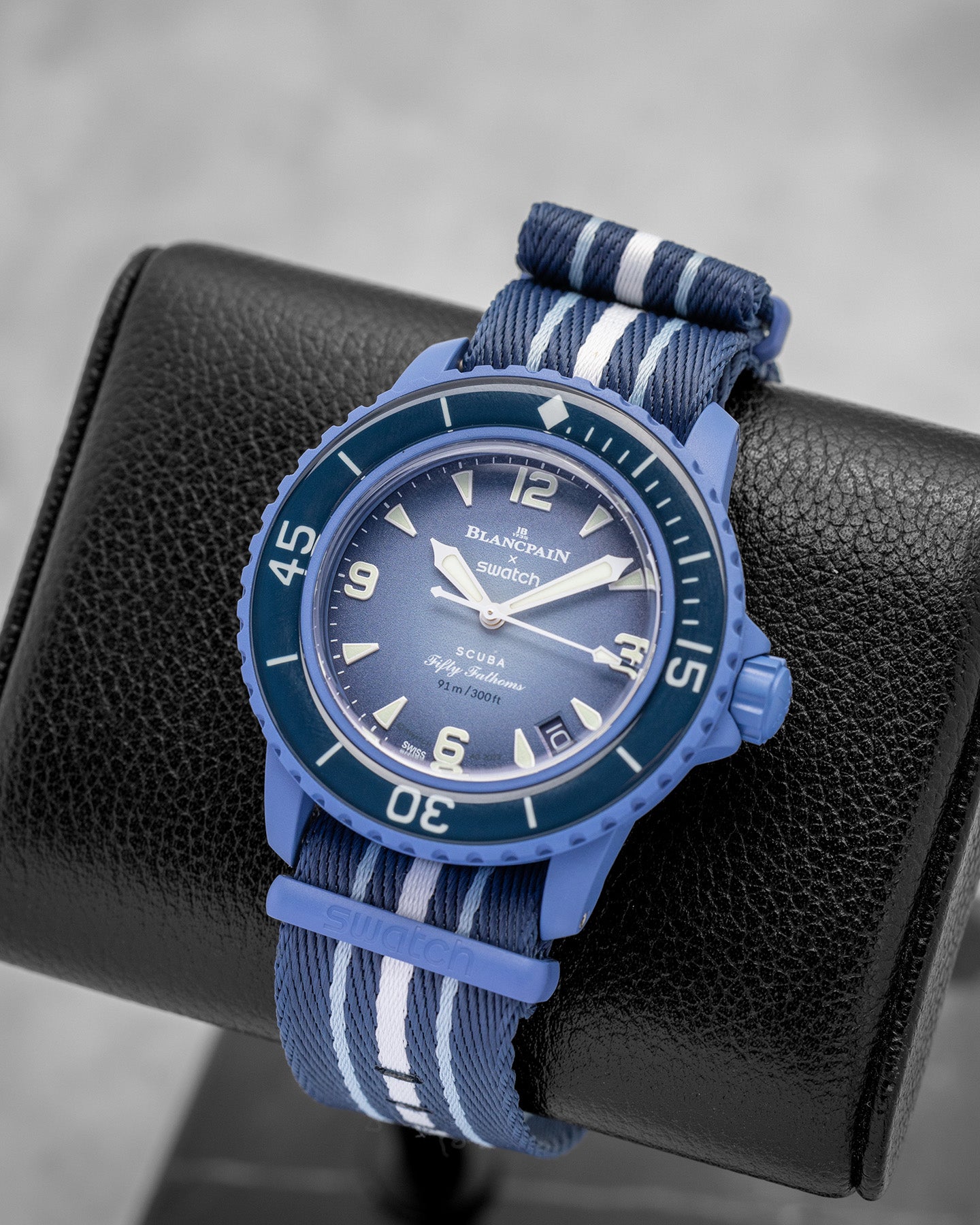 Swatch x Blancpain Bioceramic Scuba Fifty Fathoms S035A100 Watch | Noah's Fine Watches