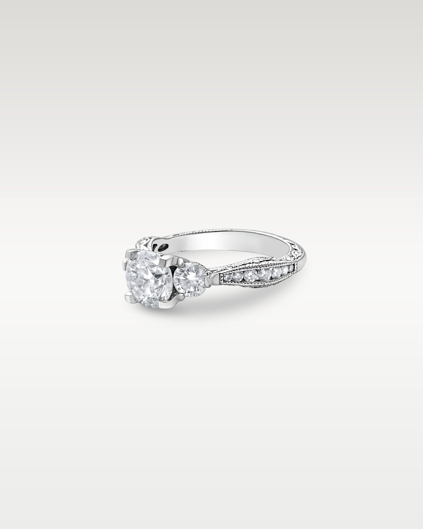 Tacori White Gold Three-Stone Diamond Engagement Ring | Noah’s Fine Jewelry Dallas