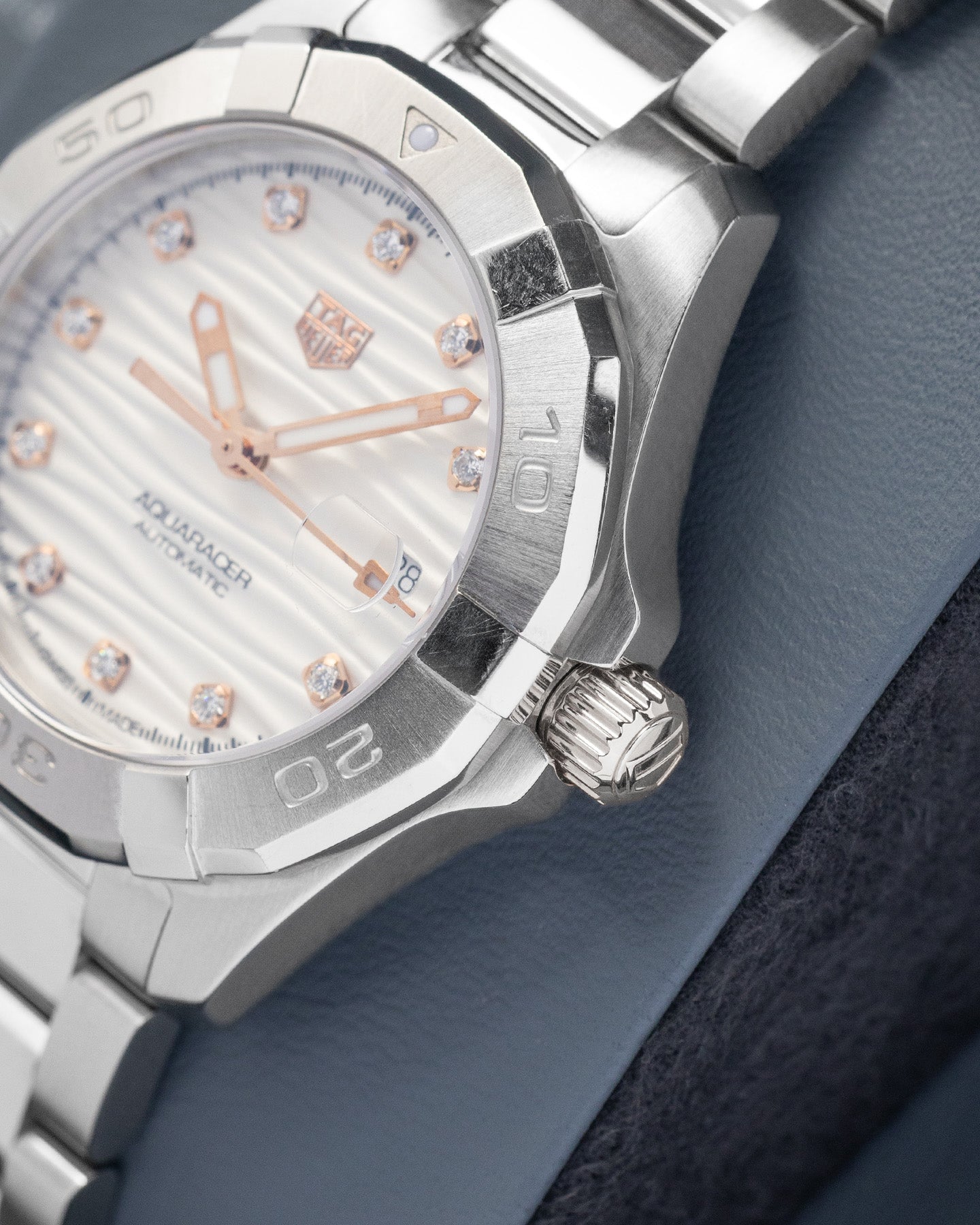 Rose Gold Diamond Tag Heuer Aquaracer WBD2320 Watch | Noah's Fine Watches and Jewelry