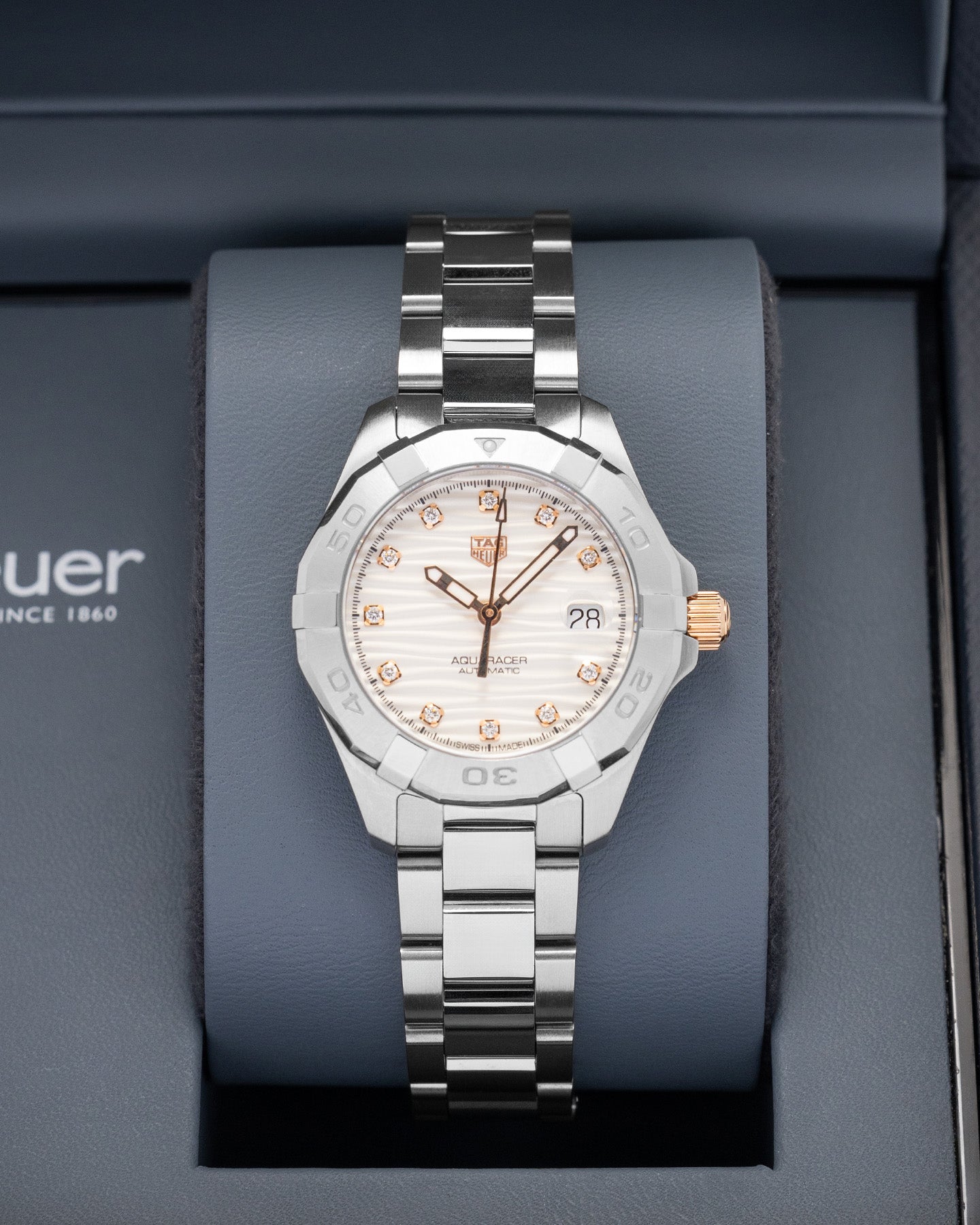 Rose Gold Diamond Tag Heuer Aquaracer WBD2320 Watch | Noah's Fine Watches and Jewelry