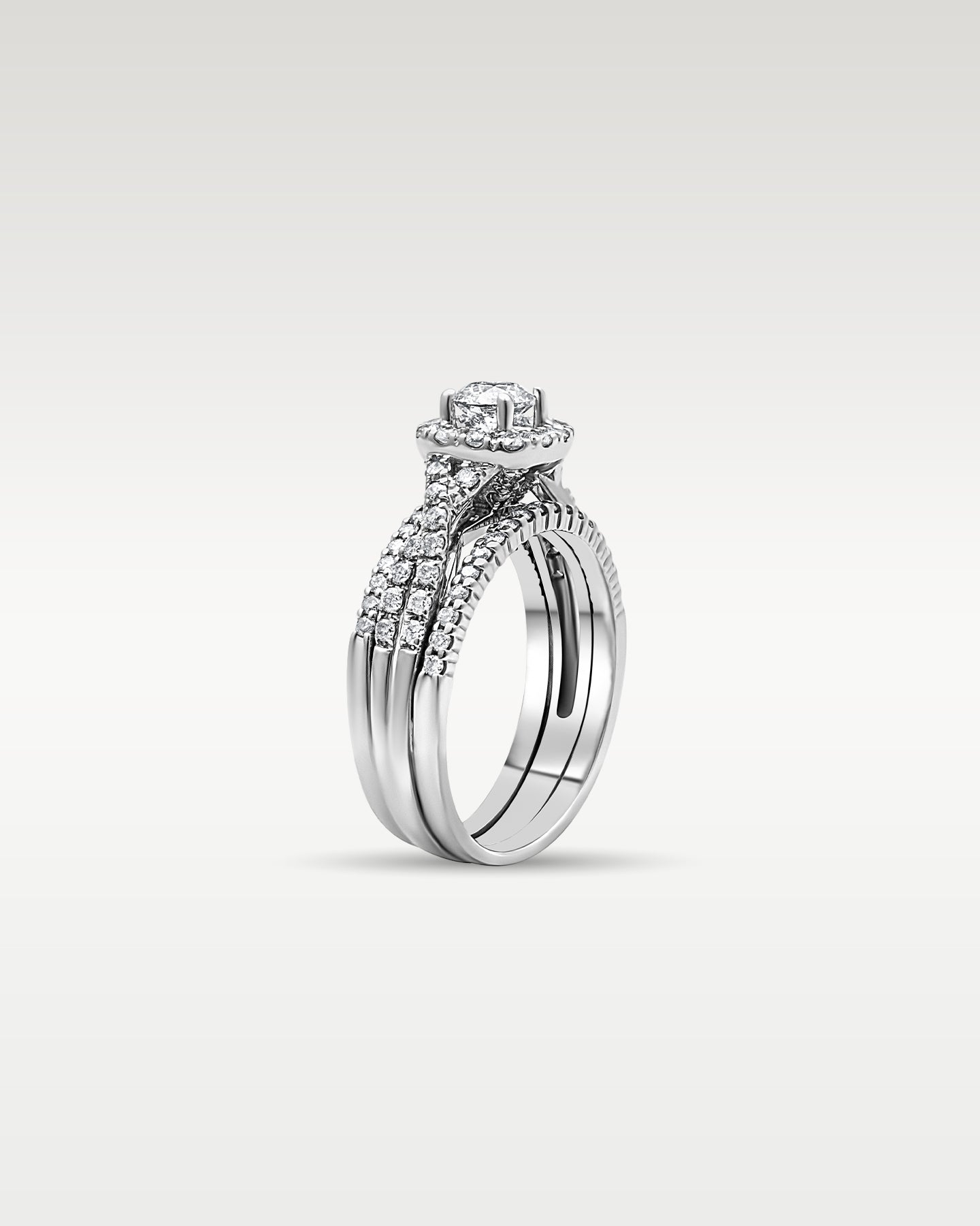 Split Shank Round Halo Diamond Engagement Ring | Noah’s Fine Jewelry Dallas