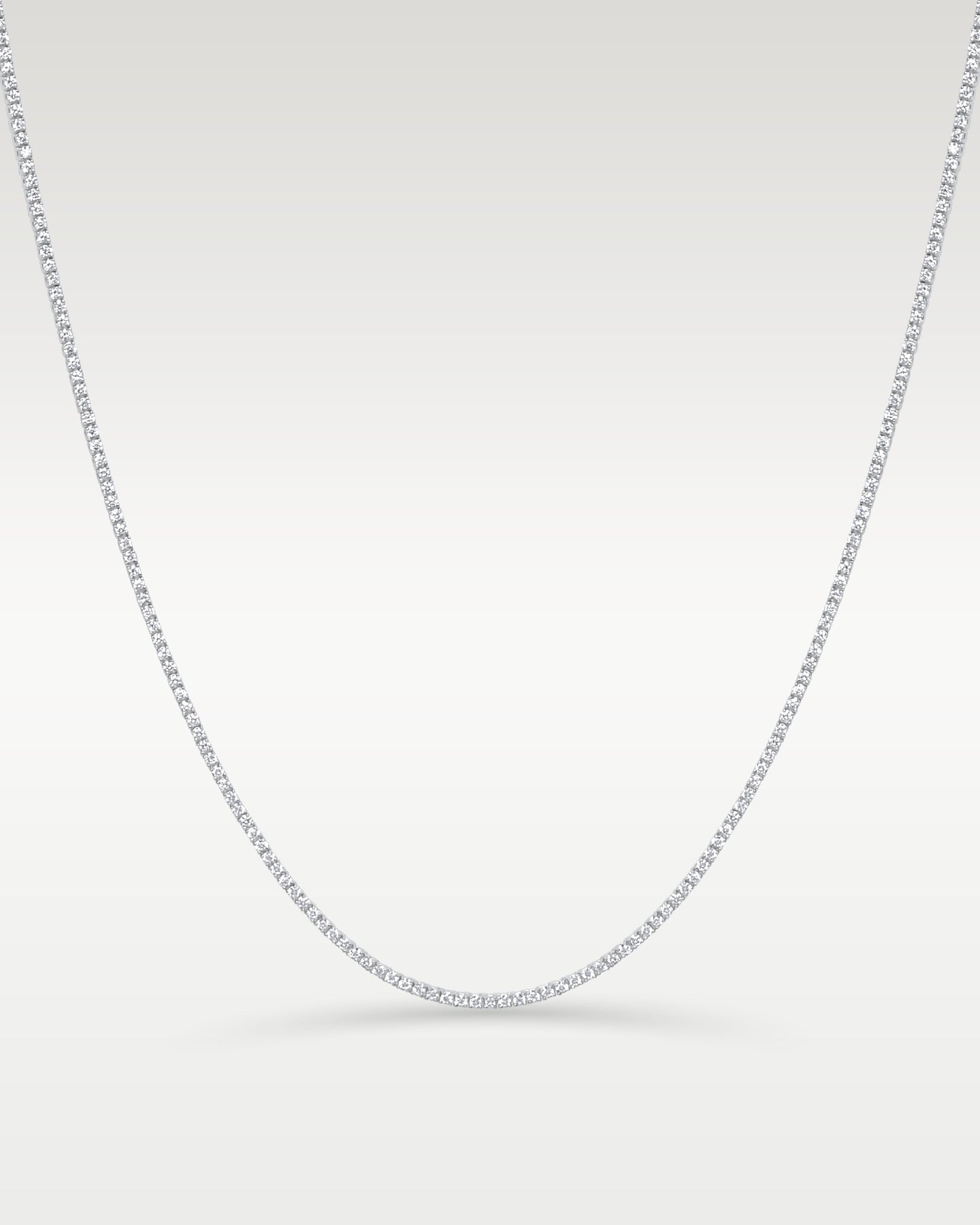 14k White Gold 6.03ct Diamond Tennis Necklace | Noah's Fine Jewelry Dallas