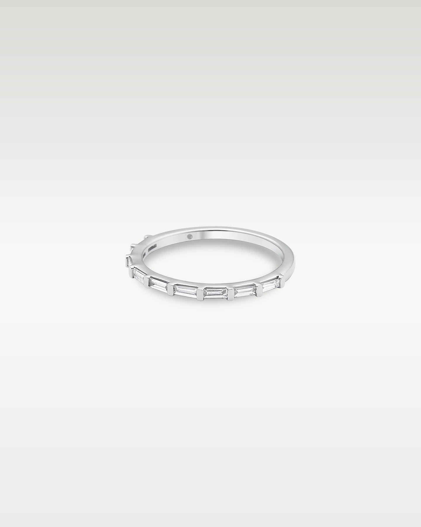 14k White Gold Nine Stone Baguette Diamond Band | Noah's Fine Jewelry TX