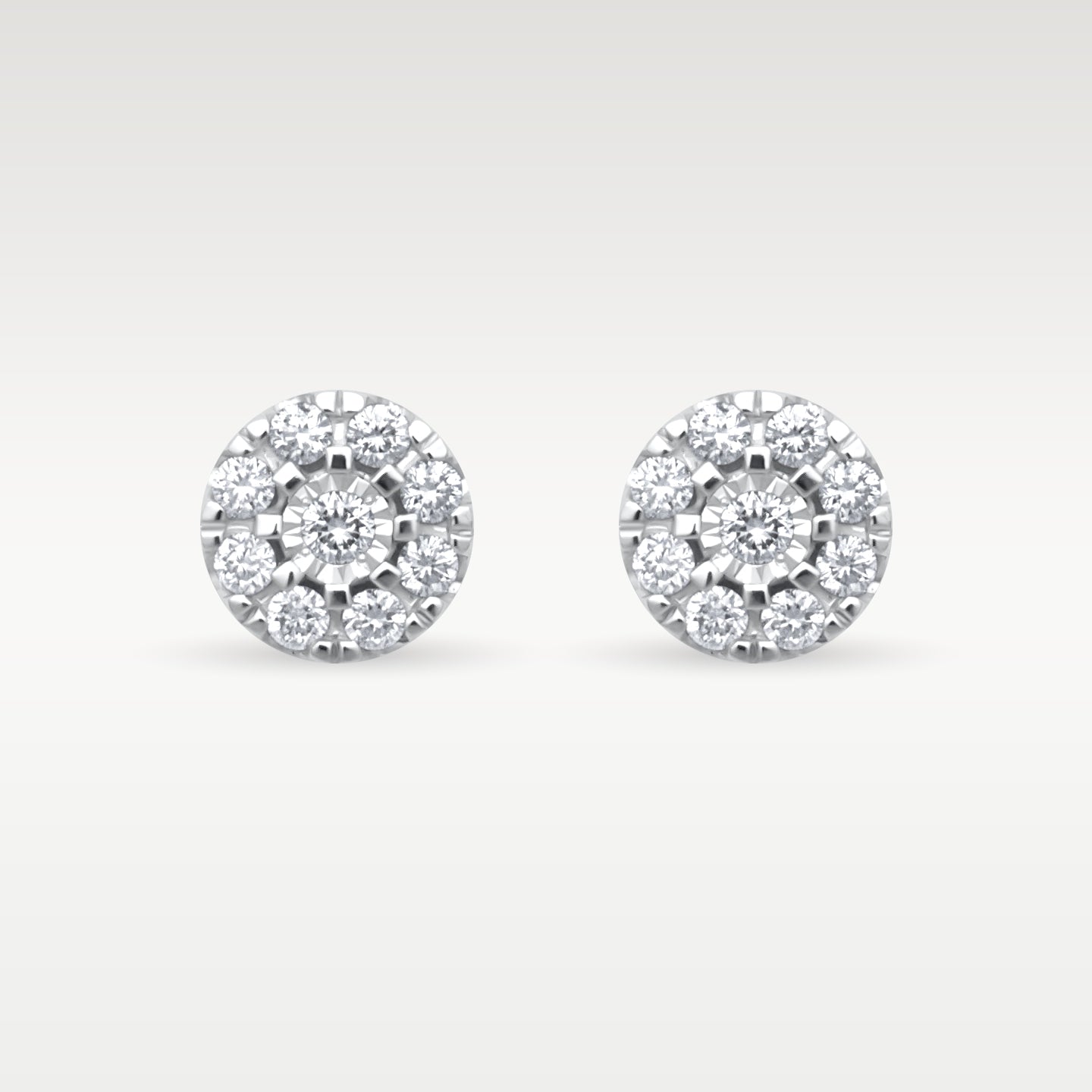 White Gold 0.25CT Diamond Cluster Studs | Noah's Fine Jewelry Frisco, Texas