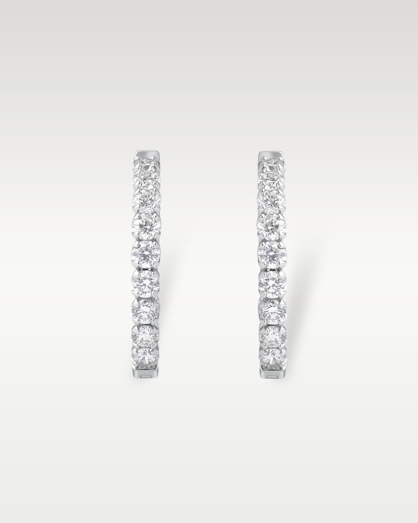 White Gold Inside Out Diamond Pave Hoop Earrings | Noah's Fine Jewelry Dallas