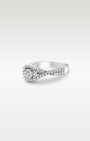 14k White Gold Diamond and Sapphire Accent Engagement Ring | Noah's Fine Jewelry DFW, Texas