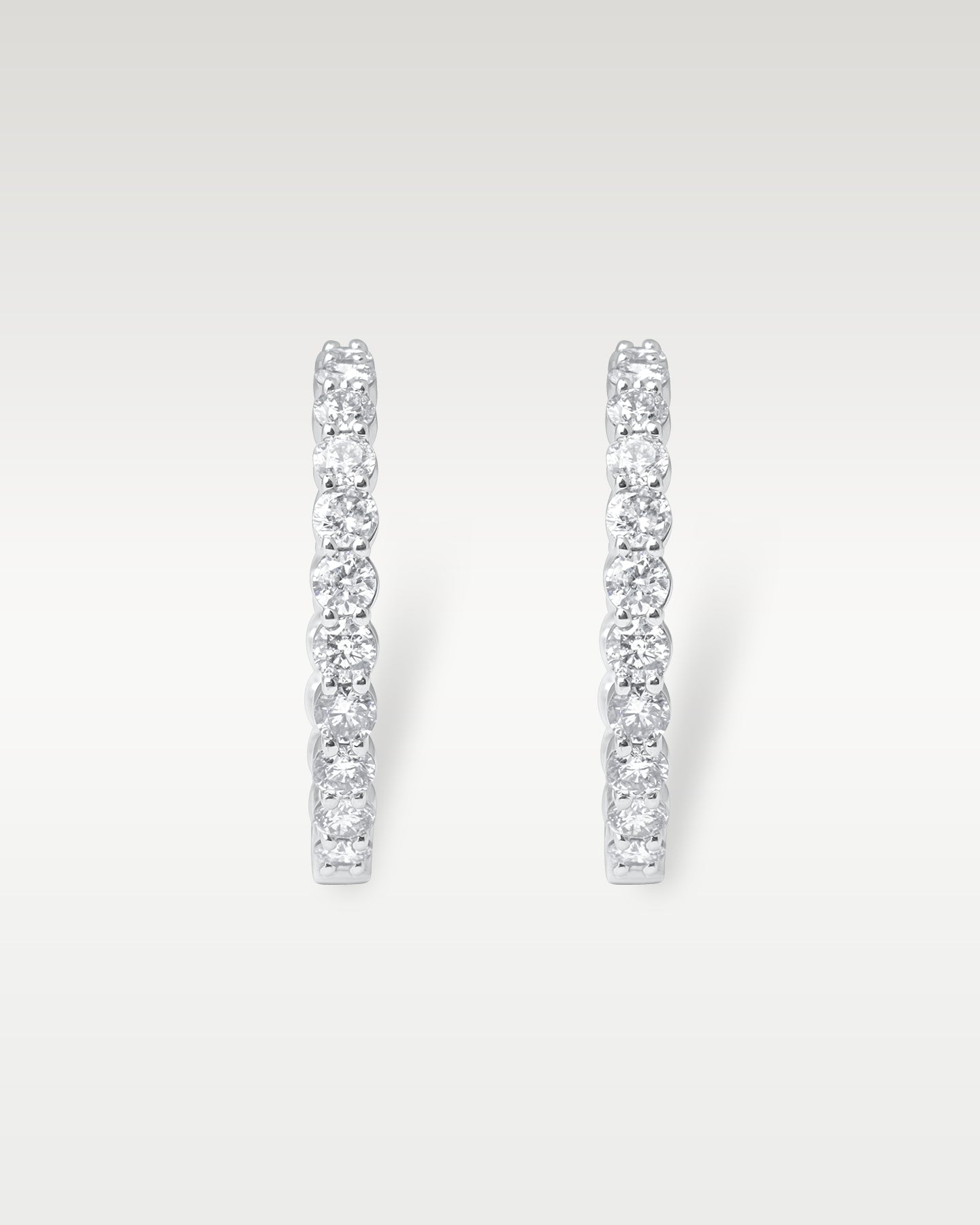 White Gold Inside Out Diamond Hoop Earrings | Noah's Fine Jewelry Dallas