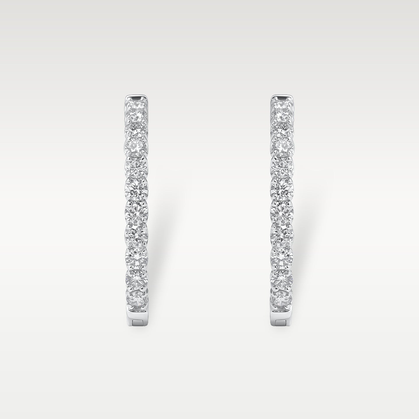 White Gold Inside Out Pave Diamond Hoop Earrings | Noah's Fine Jewelry Dallas