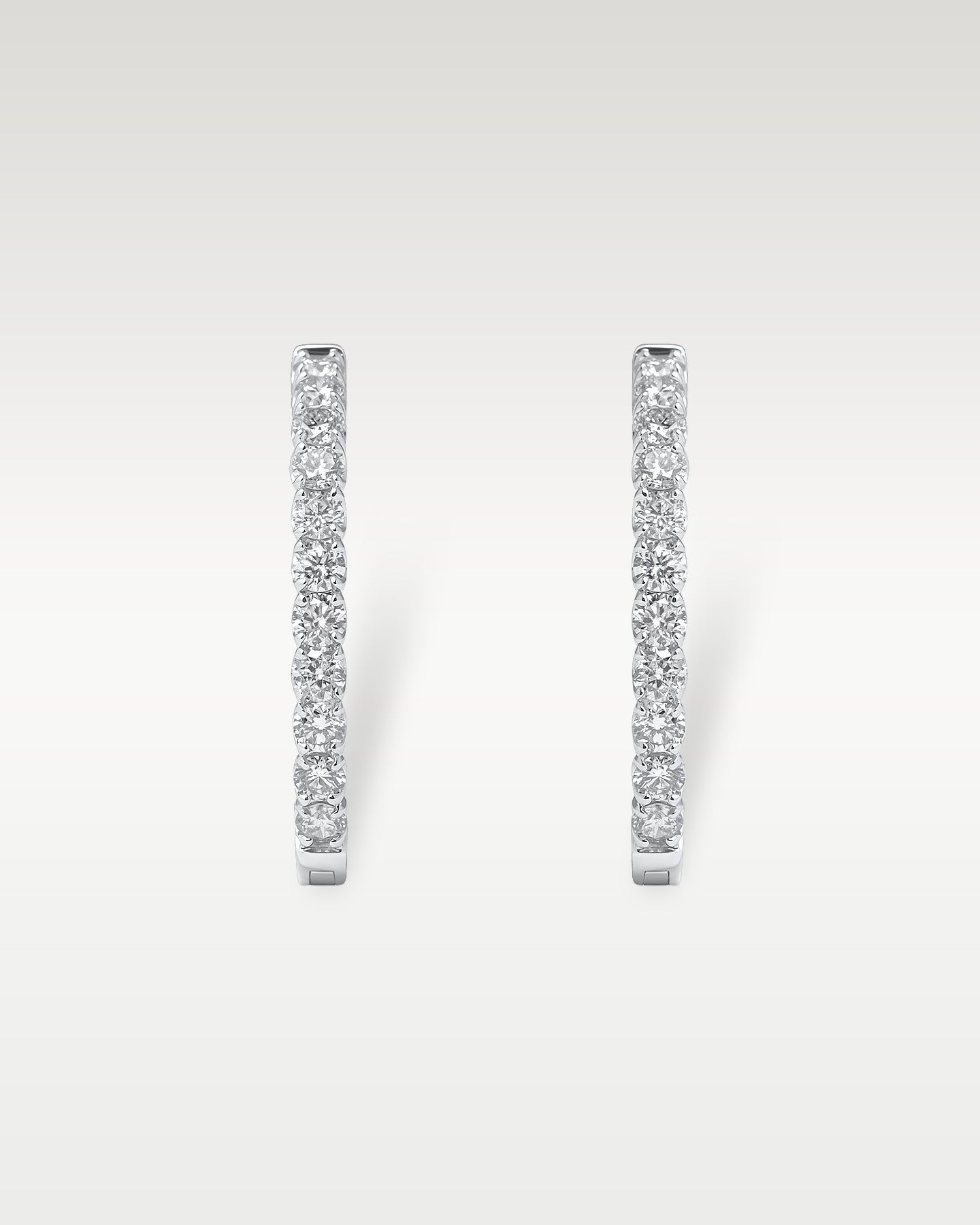 White Gold Inside Out Pave Diamond Hoop Earrings | Noah's Fine Jewelry Dallas