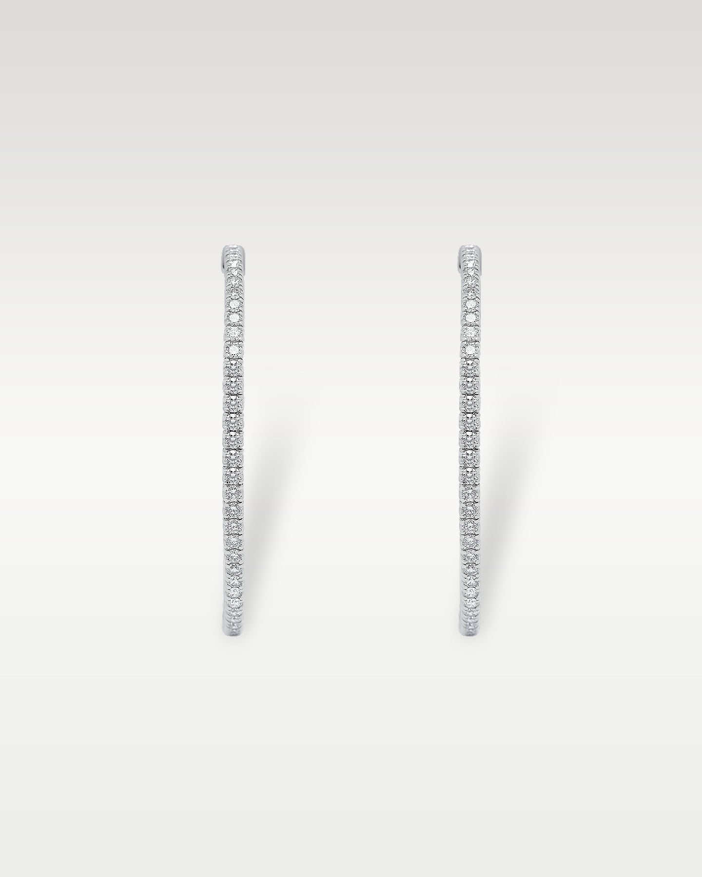 White Gold Inside Out Diamond Hoop Earrings | Noah's Fine Jewelry Dallas