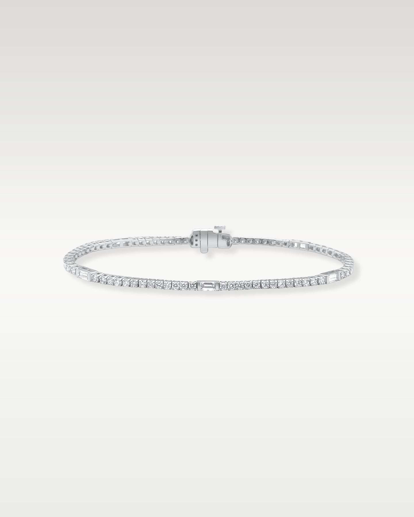 Gold Round and Baguette Diamond Tennis Bracelet | Noah's Fine Jewelry and Watches Dallas