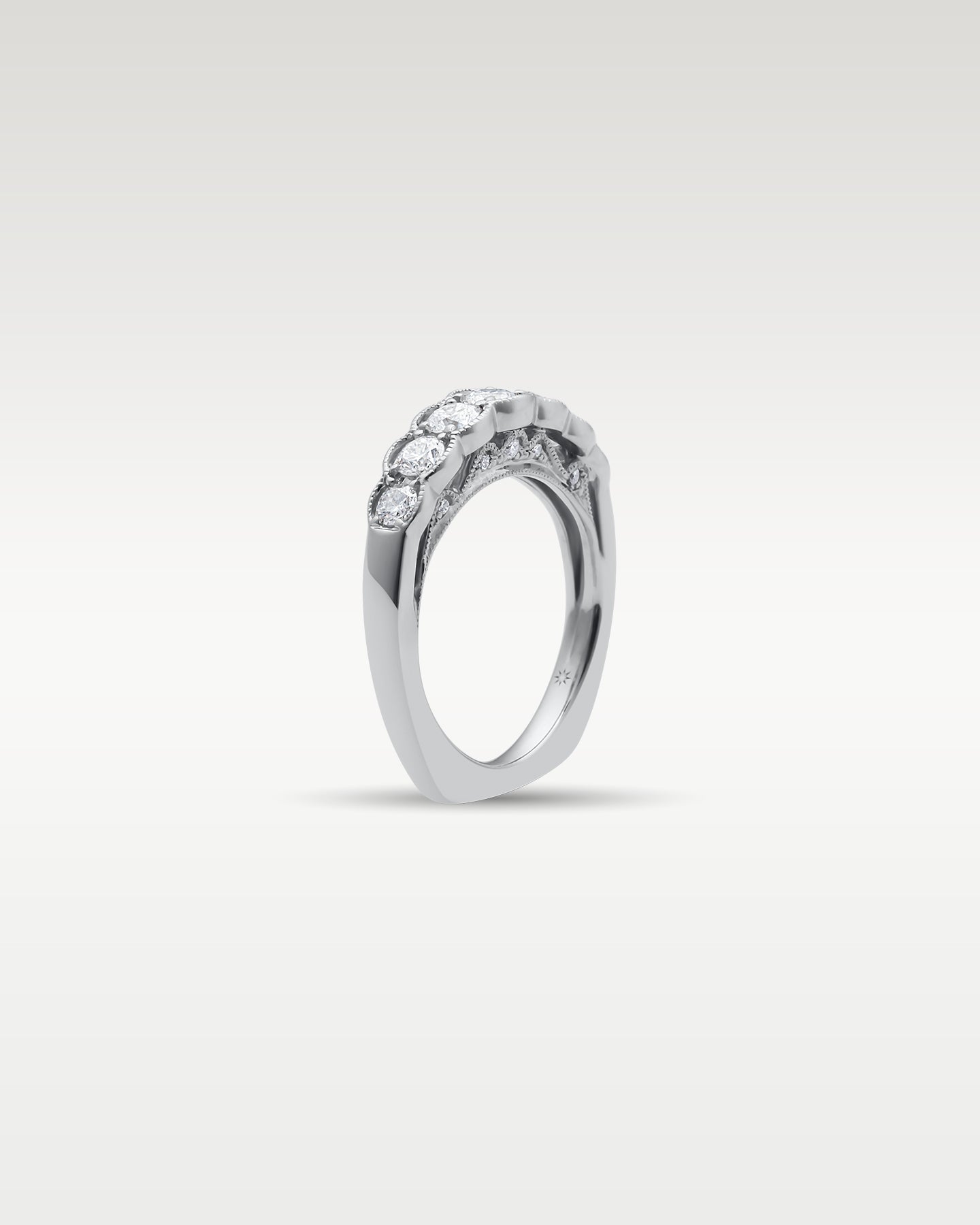 18k White Gold Seven Stone Diamond Band | Noah's Fine Jewelry Frisco TX