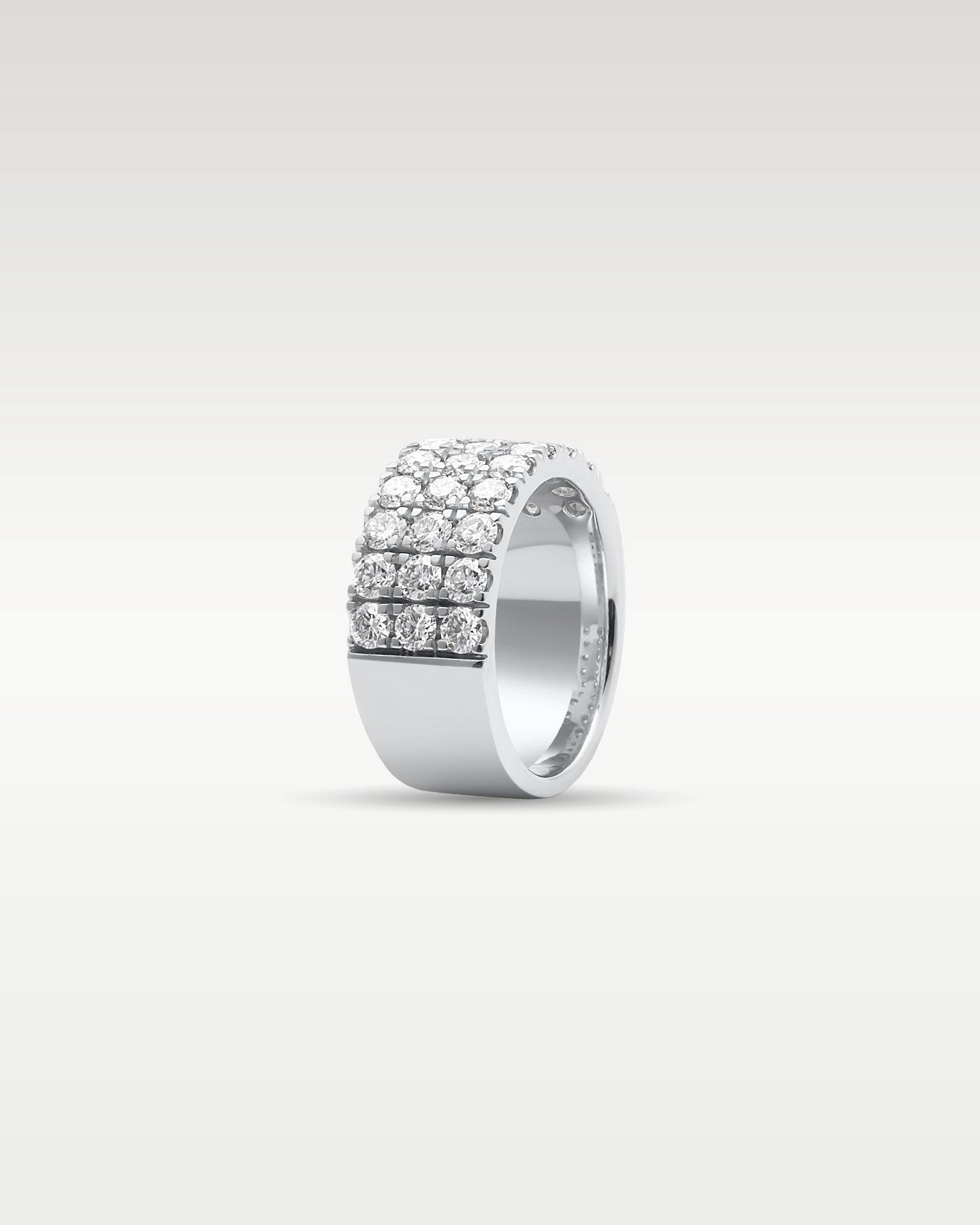 White Gold Triple Row Bold Diamond Ring | Noah's Fine Jewelry Frisco TX