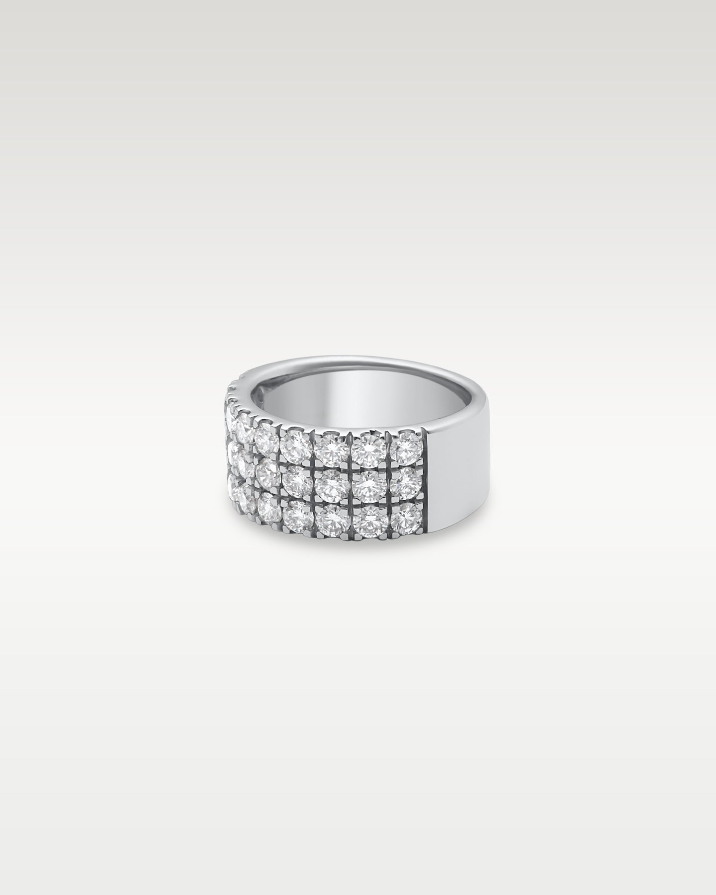 White Gold Triple Row Bold Diamond Ring | Noah's Fine Jewelry Frisco TX