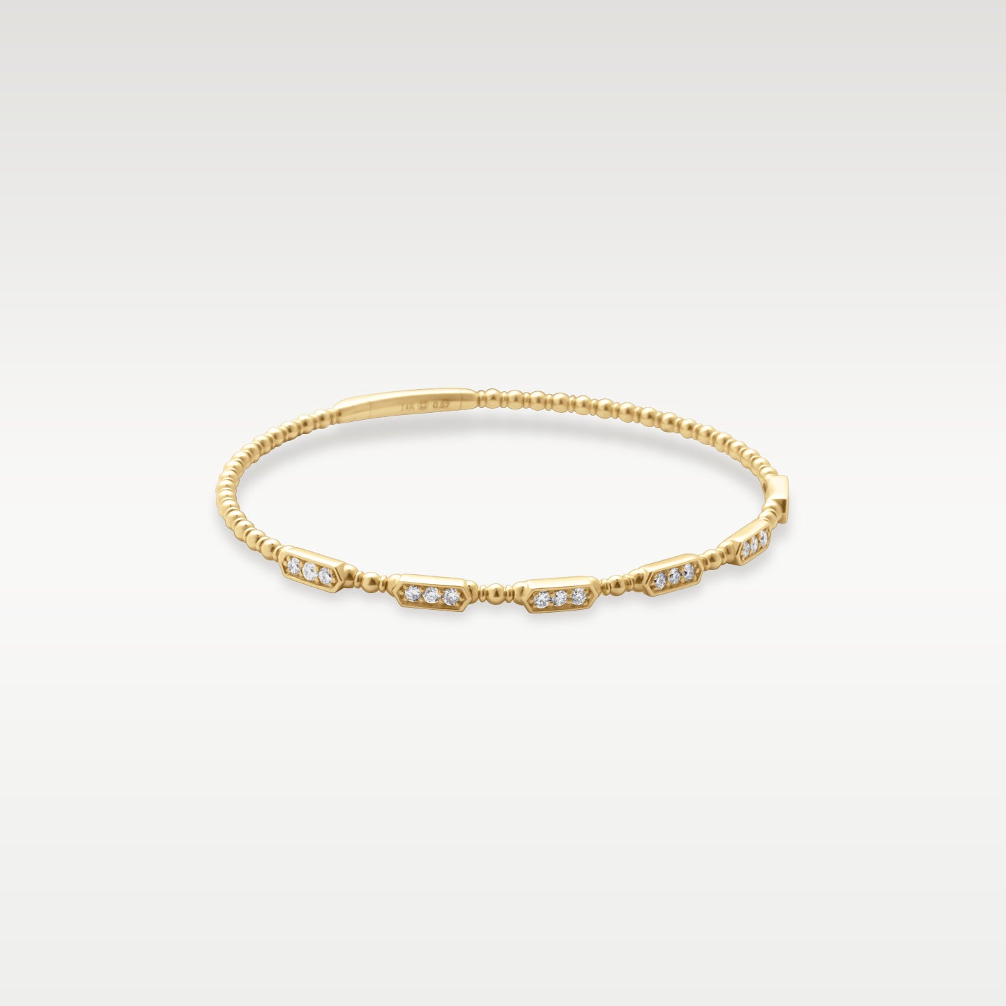 Yellow Gold 0.57 carat Diamond Beaded Bangle | Noah's Fine Jewelry and Watches Dallas