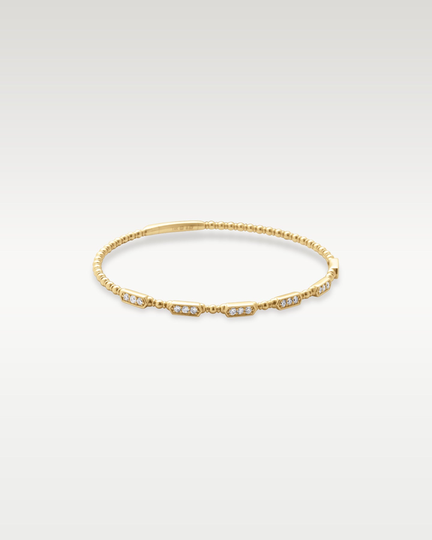 Yellow Gold 0.57 carat Diamond Beaded Bangle | Noah's Fine Jewelry and Watches Dallas