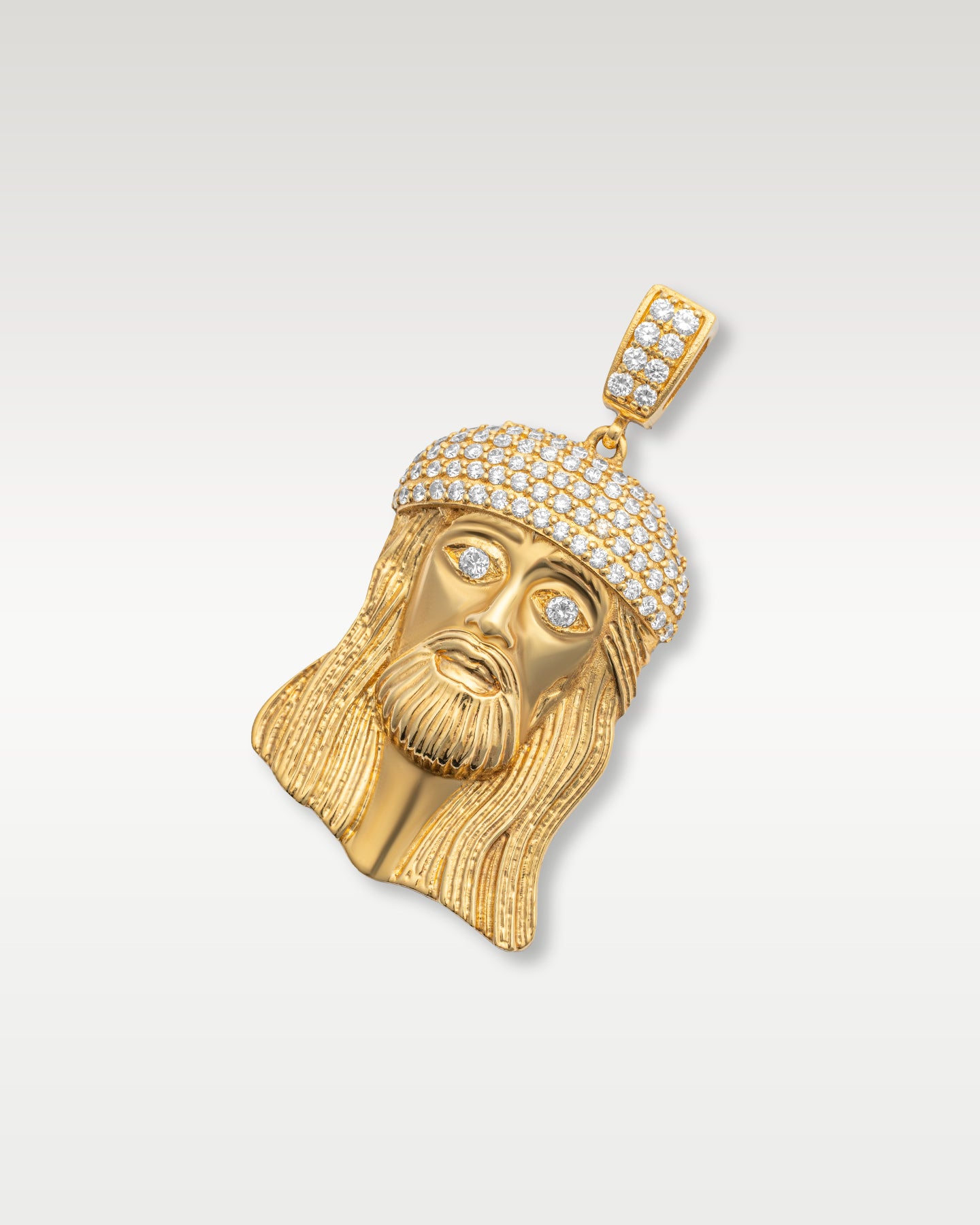 Yellow Gold Diamond Jesus Pendant
