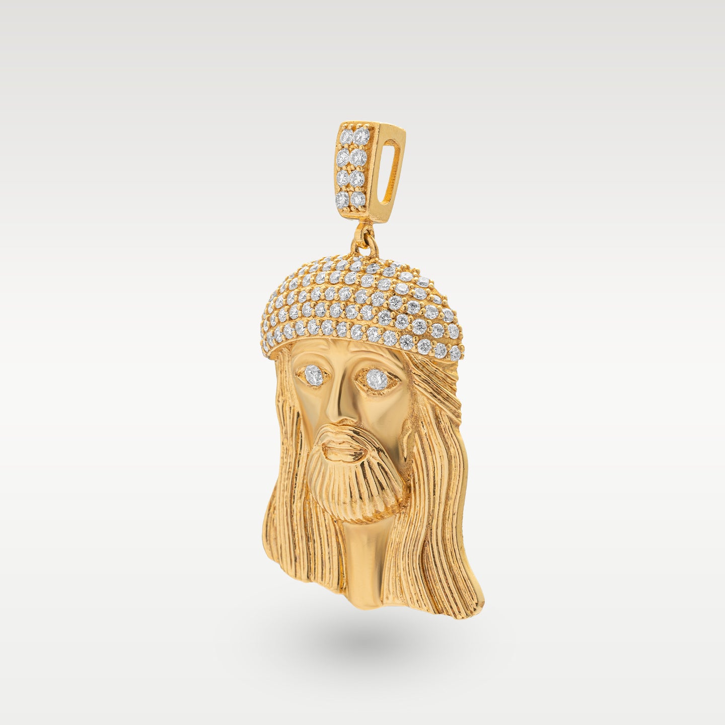 Yellow Gold Diamond Jesus Pendant