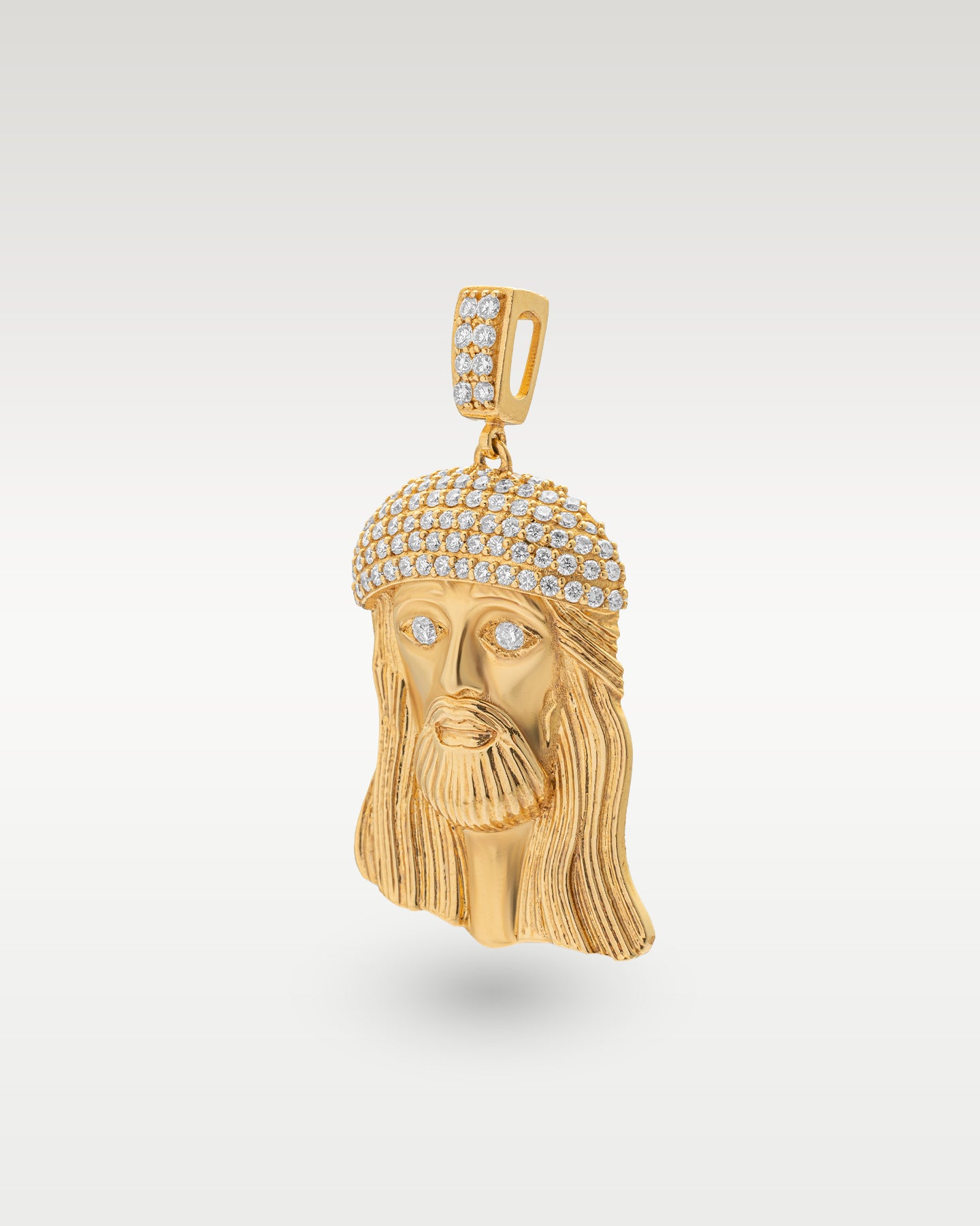 Yellow Gold Diamond Jesus Pendant