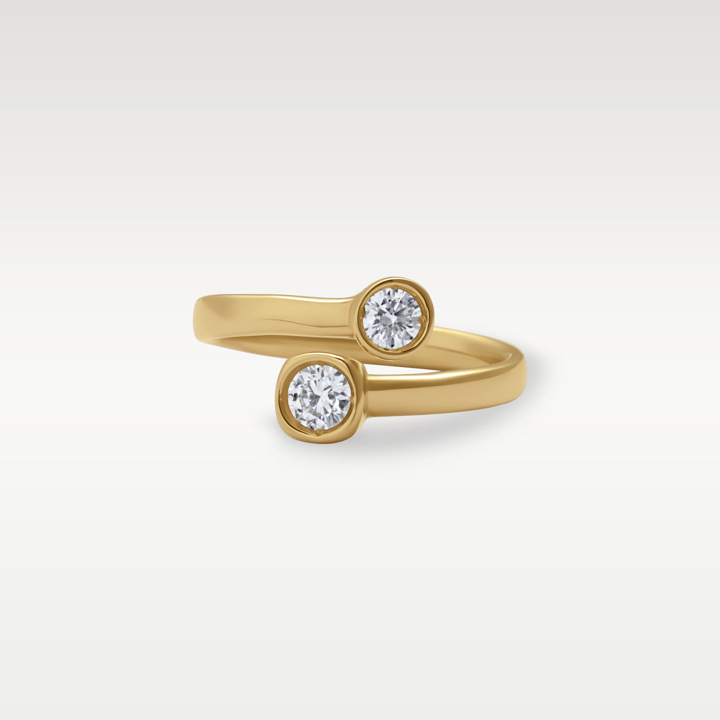 14k Yellow Gold Bezel Set Diamond Wrap Ring | Noah's Fine Jewelry Dallas, Texas